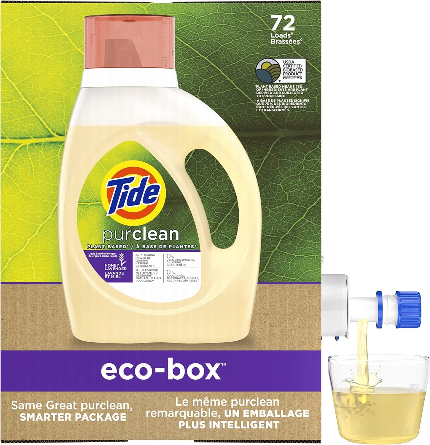 مایع لباسشویی طبیعی و گیاهی تاید Purclean، انتخاب ایمن EPA، جعبه اکو، فوق العاده غلیظ، بازدهی بالا (HE)، 72 بار شستشو مایع لباسشویی طبیعی و گیاهی تاید Purclean، انتخاب ایمن EPA، جعبه اکو، فوق العاده غلیظ، بازدهی بالا (HE)، 72 بار شستشو