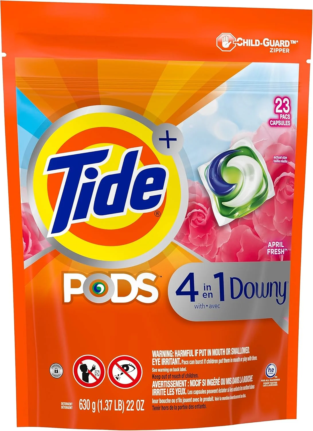 پودر لباسشویی Tide PODS با رایحه Downy، مایع لباسشویی، رایحه April Fresh، تعداد 23