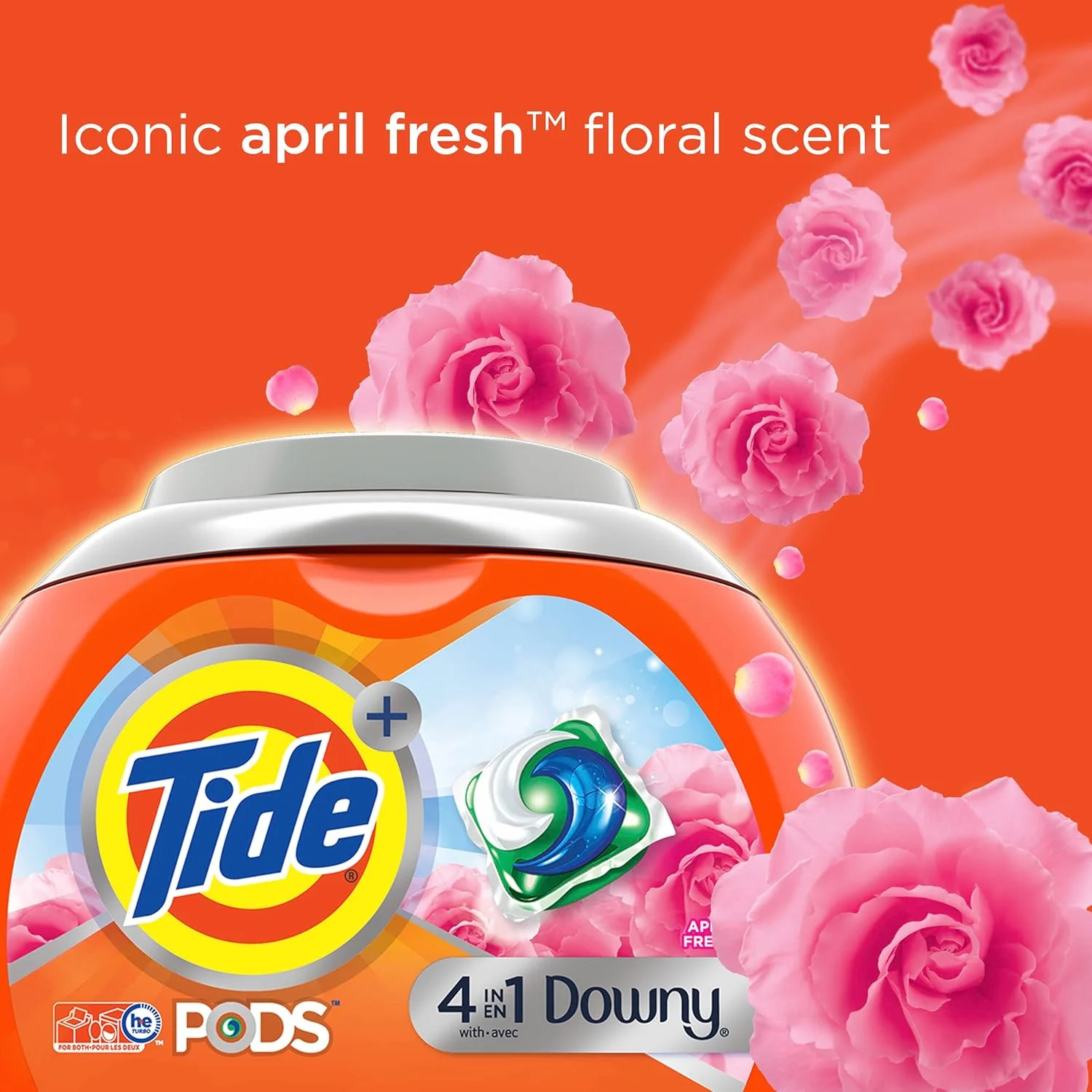 پودر لباسشویی Tide PODS با رایحه Downy، مایع لباسشویی، رایحه April Fresh، تعداد 23