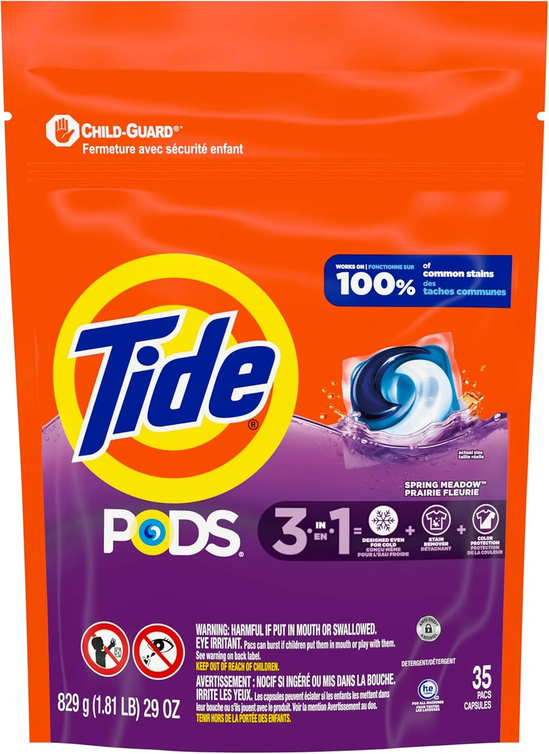 قرص ماشین لباسشویی Tide Pods، رایحه Spring Meadow - تعداد 35، وزن 806 گرم قرص ماشین لباسشویی Tide Pods، رایحه Spring Meadow - تعداد 35، وزن 806 گرم