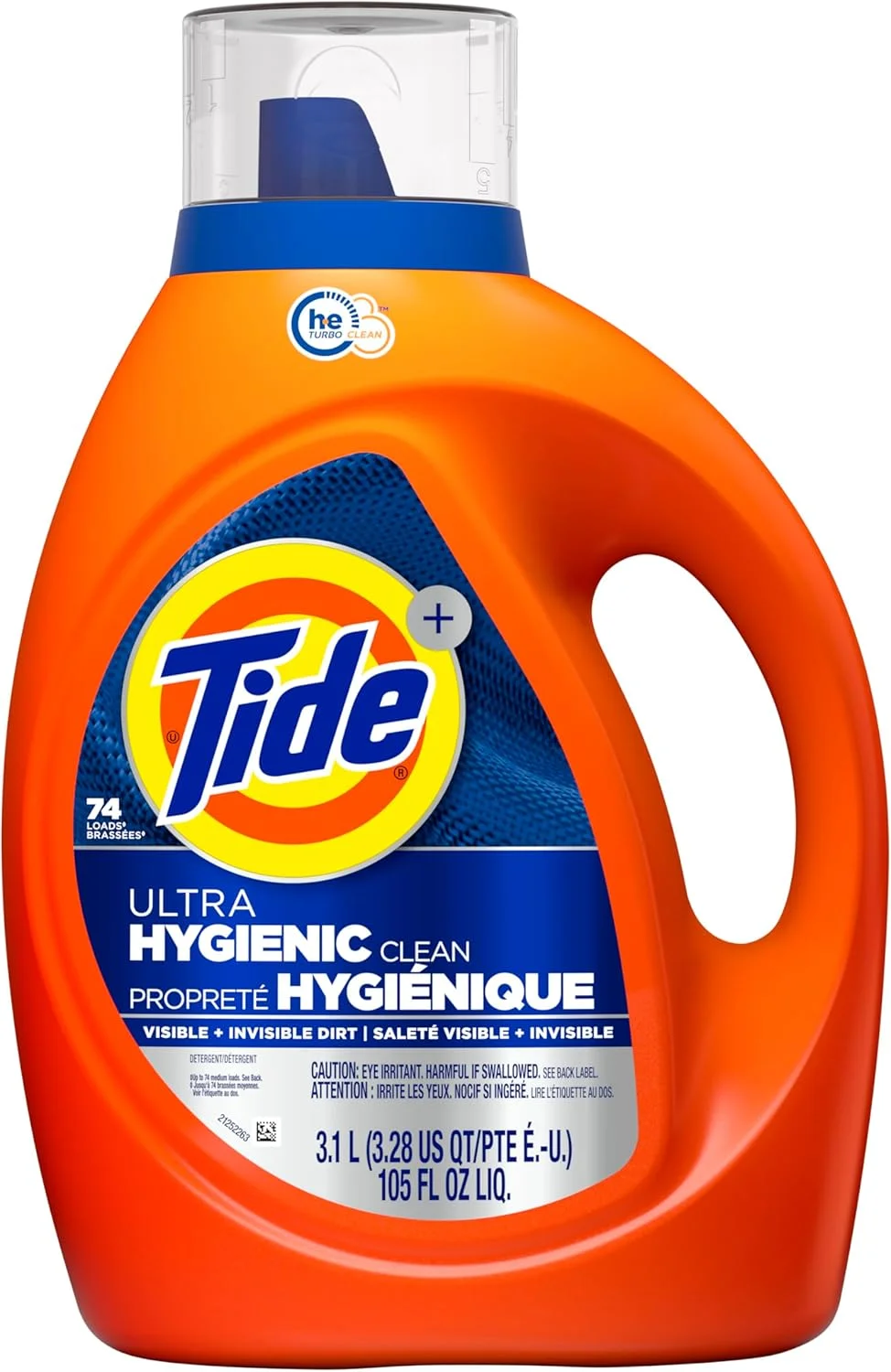 مایع لباسشویی بهداشتی و قوی 10 برابر Tide، سازگار با HE، رایحه اصلی، 3.1 لیتر، 74 بار شستشو