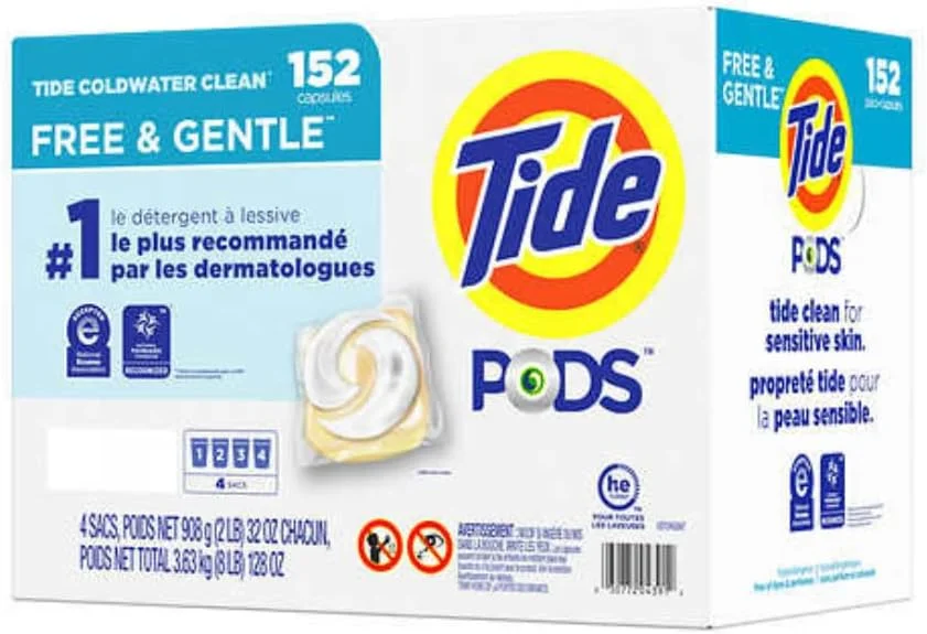 پودر لباسشویی کپسولی Tide PODS، بدون عطر و ملایم، 152 عددی