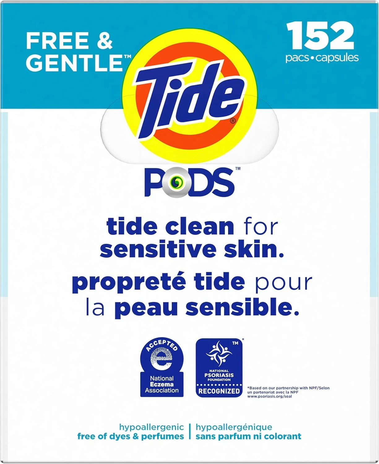 پودر لباسشویی کپسولی Tide PODS، بدون عطر و ملایم، 152 عددی