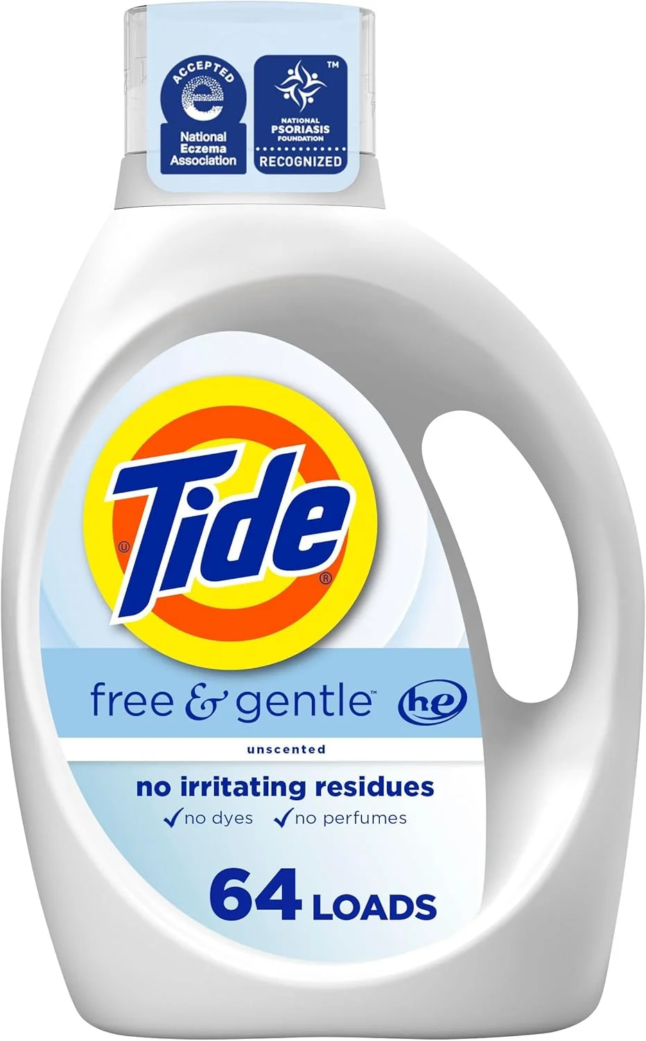 مایع لباسشویی بدون عطر و ملایم Tide، ۶۴ بار شستشو، ۲.۴۸ لیتر، مایع لباسشویی Tide، مایع لباسشویی تمیز کننده