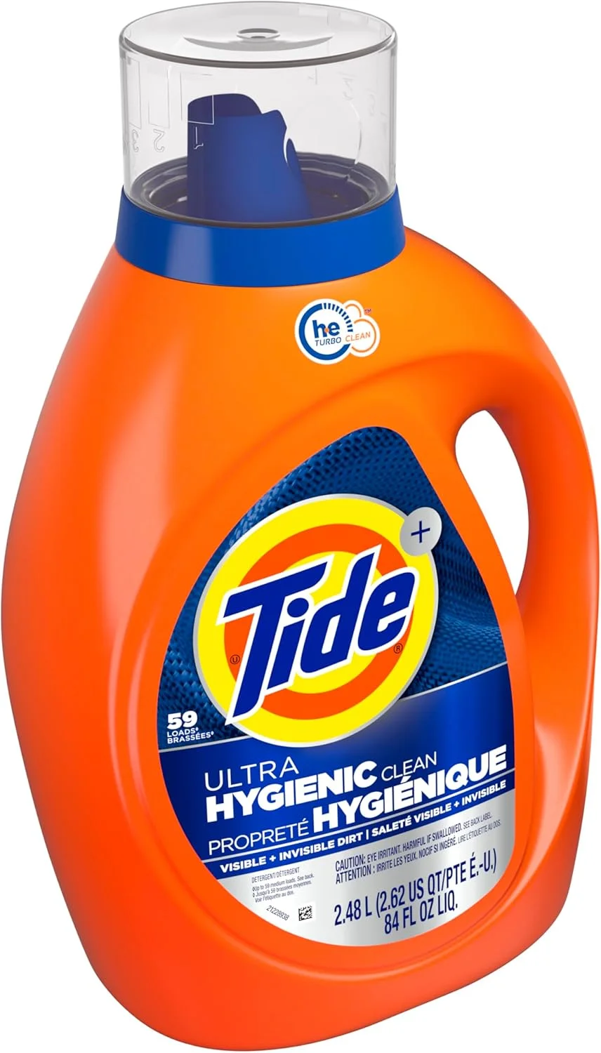 مایع لباسشویی تاید Hygienic Clean Heavy 10X Duty، رایحه اصلی، سازگار با HE، 59 بار شستشو، 2.48 لیتر مایع لباسشویی تاید Hygienic Clean Heavy 10X Duty، رایحه اصلی، سازگار با HE، 59 بار شستشو، 2.48 لیتر