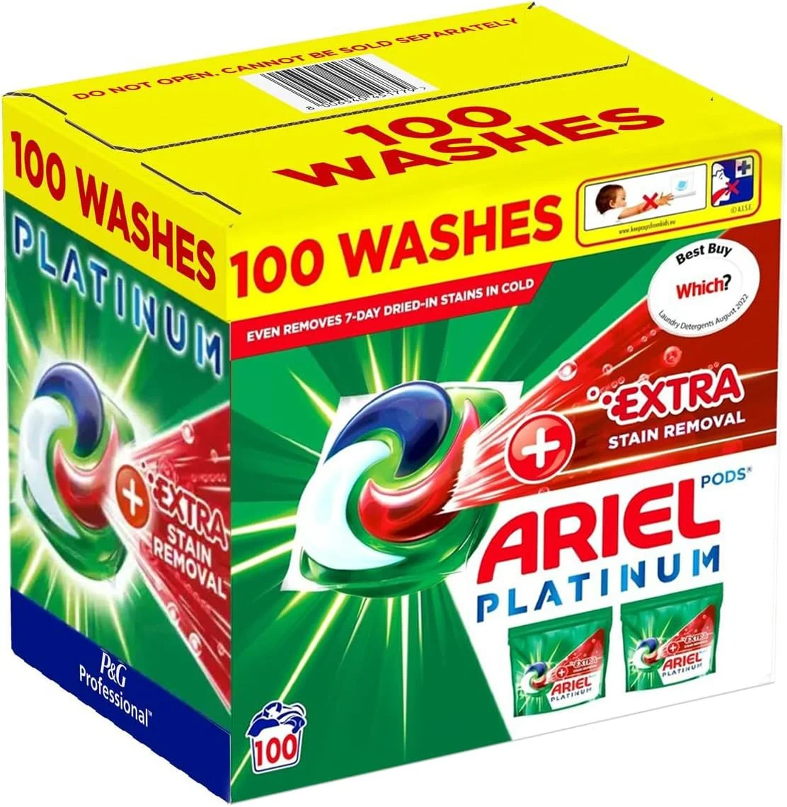 کپسول ماشین لباسشویی آریل پلاتینیوم 100 عددی 2320 گرمی + قدرت لکه بری فوق العاده