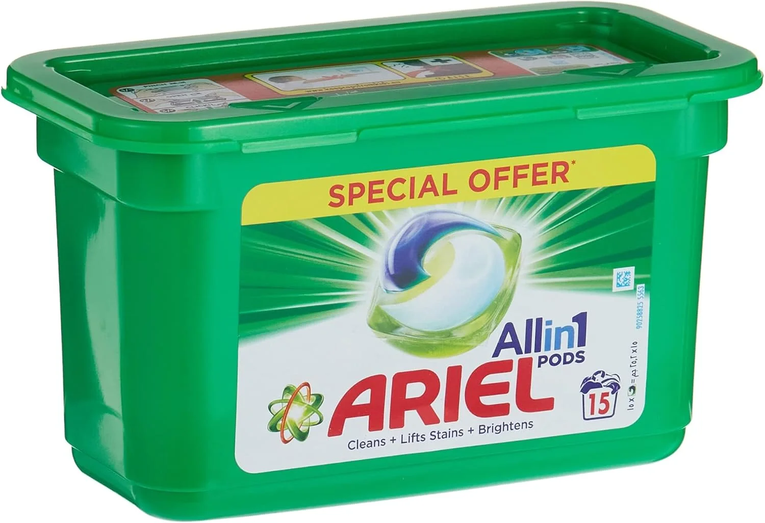 کپسول های لباسشویی آریل 3 در 1، با رایحه اصلی، مایع لباسشویی آریل، شوینده قوی لکه بر، بسته 6 عددی 15 تایی (90 کپسول) کپسول های لباسشویی آریل 3 در 1، با رایحه اصلی، مایع لباسشویی آریل، شوینده قوی لکه بر، بسته 6 عددی 15 تایی (90 کپسول)
