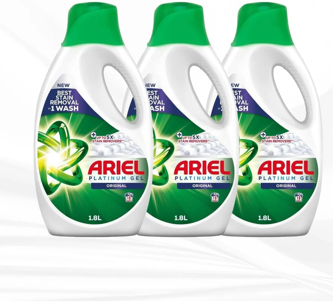 مایع لباسشویی آریل پاور ژل، رایحه اسطوخودوس، 3 عدد 1.8 لیتری - تمیز و با طراوت