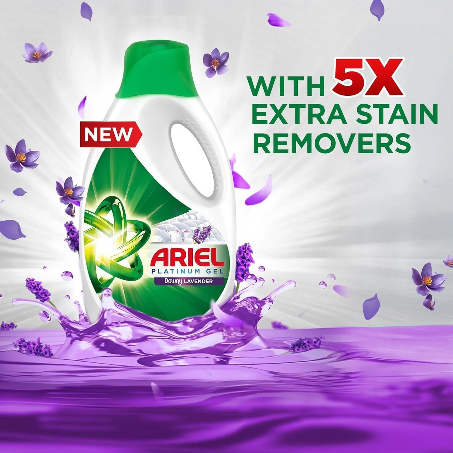 مایع لباسشویی آریل پاور ژل، رایحه اسطوخودوس، 3 عدد 1.8 لیتری - تمیز و با طراوت