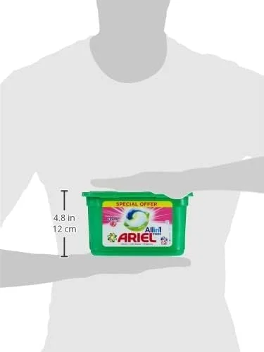 کپسول های لباسشویی آریل 3 در 1 با رایحه طراوت داونی، کپسول های مایع لباسشویی آریل، شوینده قوی لکه بر، بسته 6 عددی 15 تایی (90 کپسول)