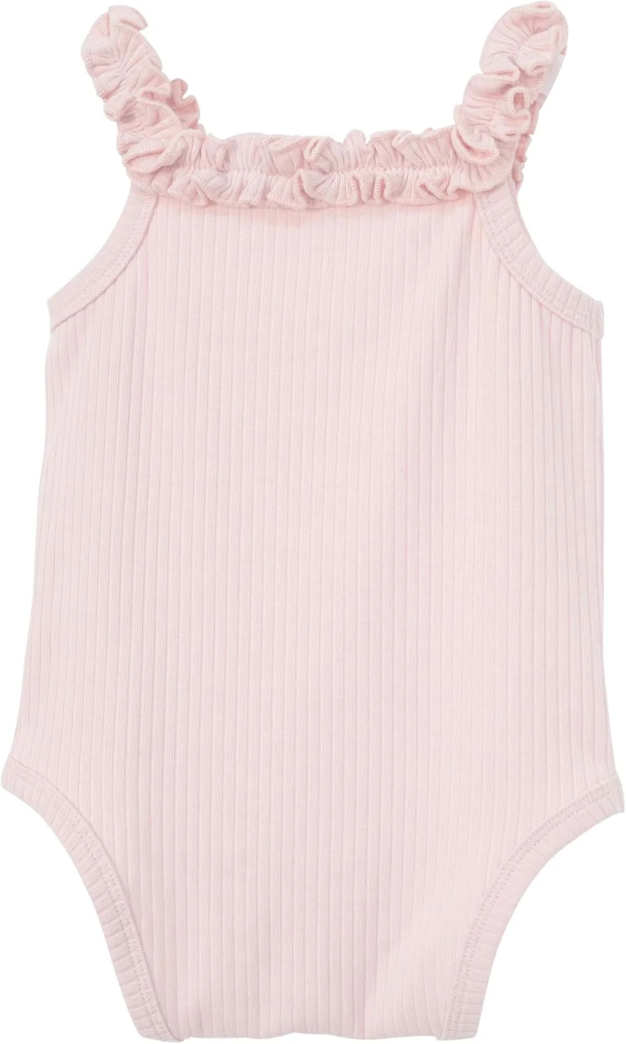 Y·J لباس زیر دکمه دار نخی بدون آستین با کیفیت برای نوزاد دختر، سرشانه های چین دار Y·J لباس زیر دکمه دار نخی بدون آستین با کیفیت برای نوزاد دختر، سرشانه های چین دار