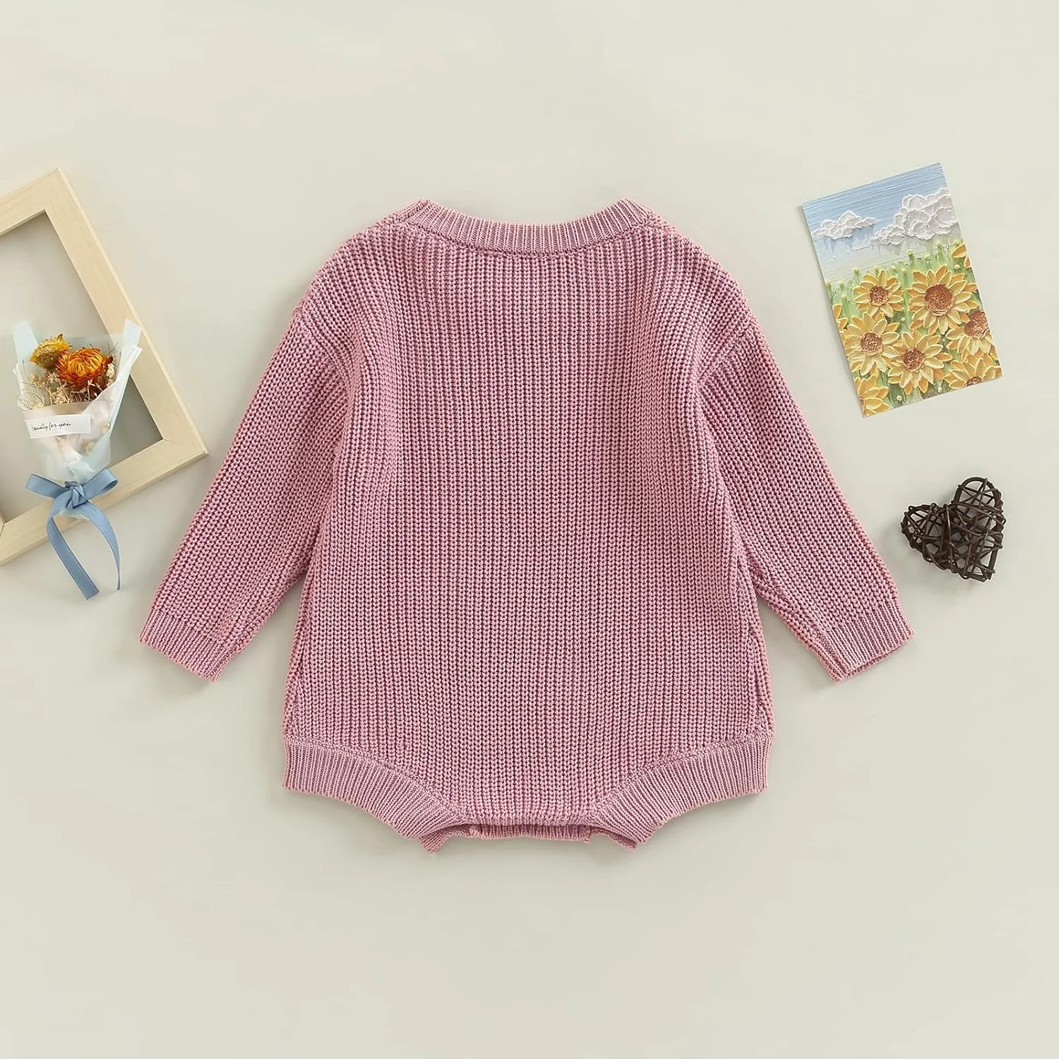 سرهمی بافتنی نوزادی ZAXARRA، آستین بلند، یقه گرد، رنگ ثابت، مناسب برای پسران و دختران سرهمی بافتنی نوزادی ZAXARRA، آستین بلند، یقه گرد، رنگ ثابت، مناسب برای پسران و دختران