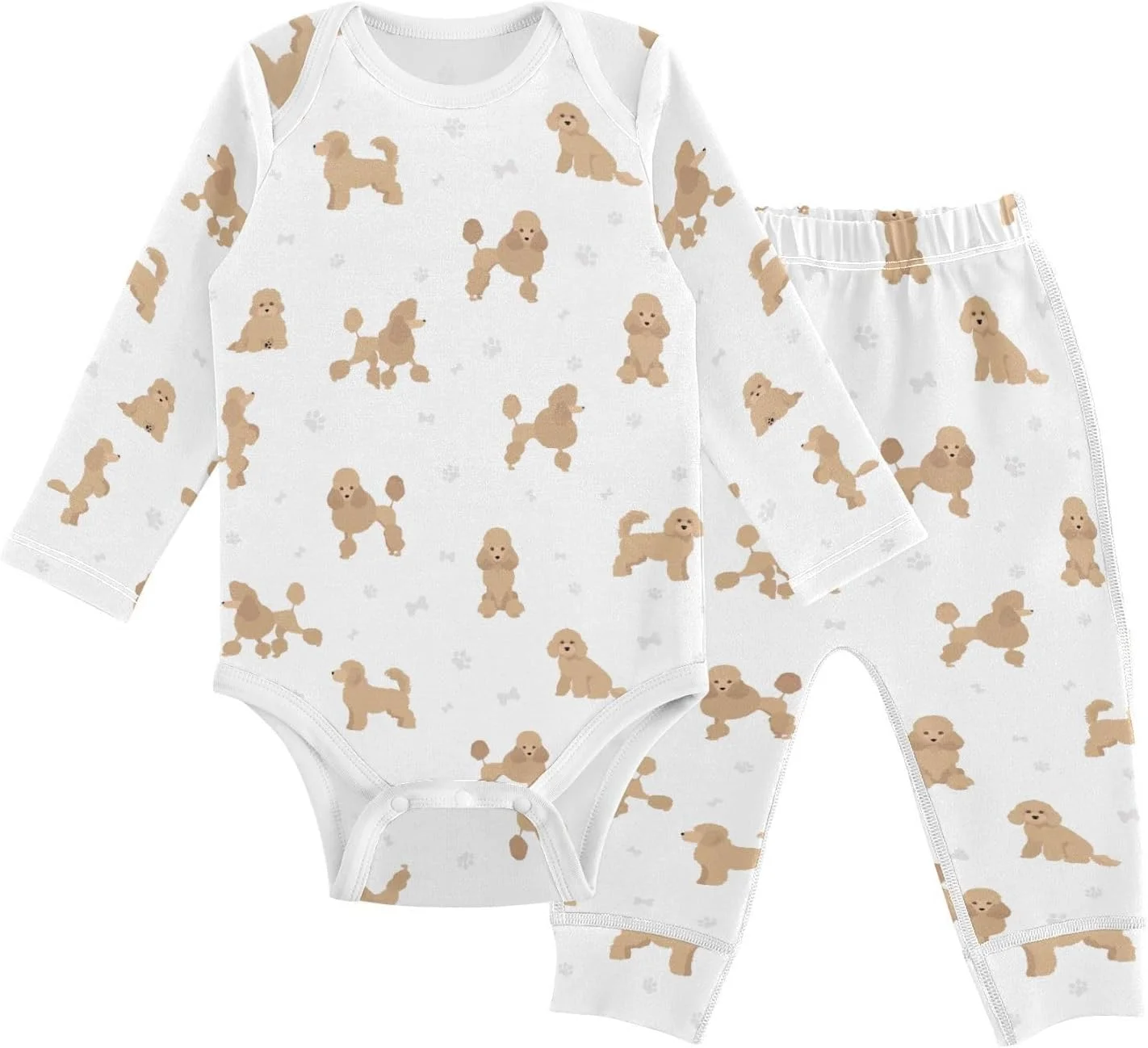 ست بادی و شلوار نوزادی vvfelixl طرح سگ کوهستانی برن، آستین بلند، لباس نوزادی پسرانه و دخترانه 0-24 ماه طرح توله سگ