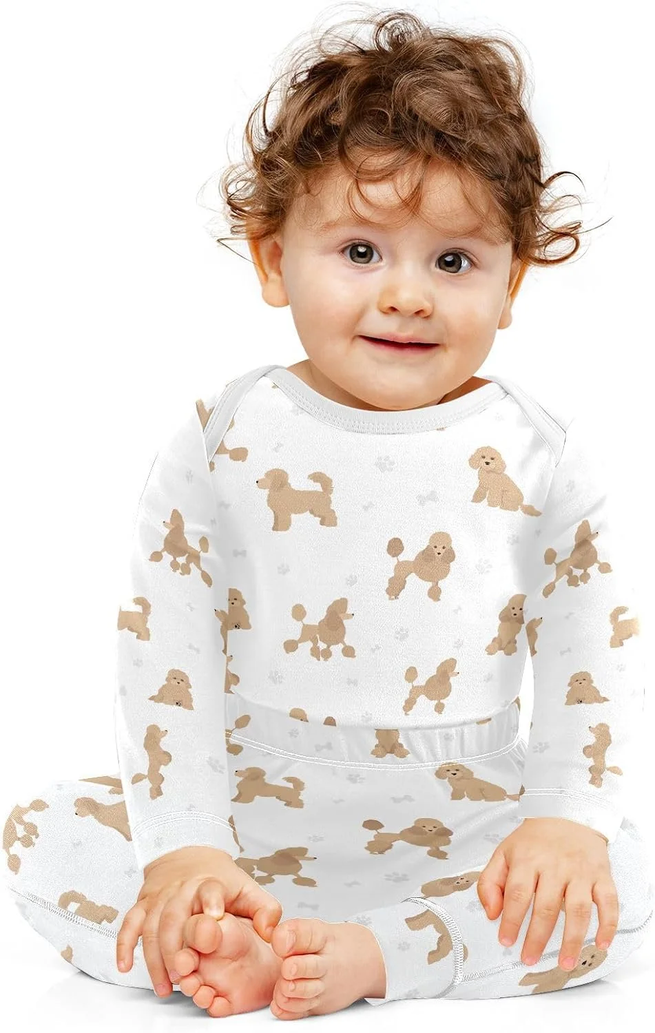 ست بادی و شلوار نوزادی vvfelixl طرح سگ کوهستانی برن، آستین بلند، لباس نوزادی پسرانه و دخترانه 0-24 ماه طرح توله سگ