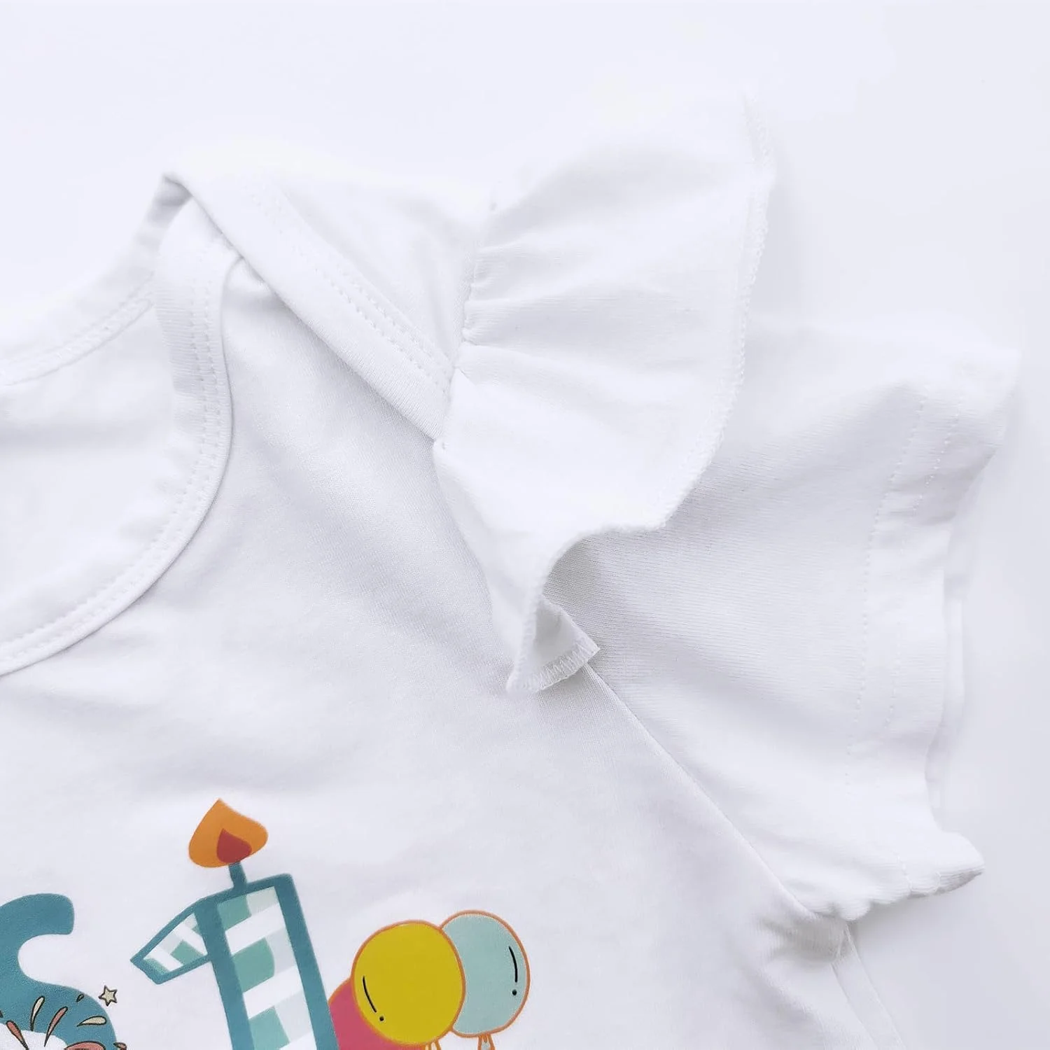 لباس بادی دخترانه Xuomuen برای جشن تولد 1 سالگی، تاپ و شورت مهمانی تولد یک سالگی نوزاد، هدیه چین دار