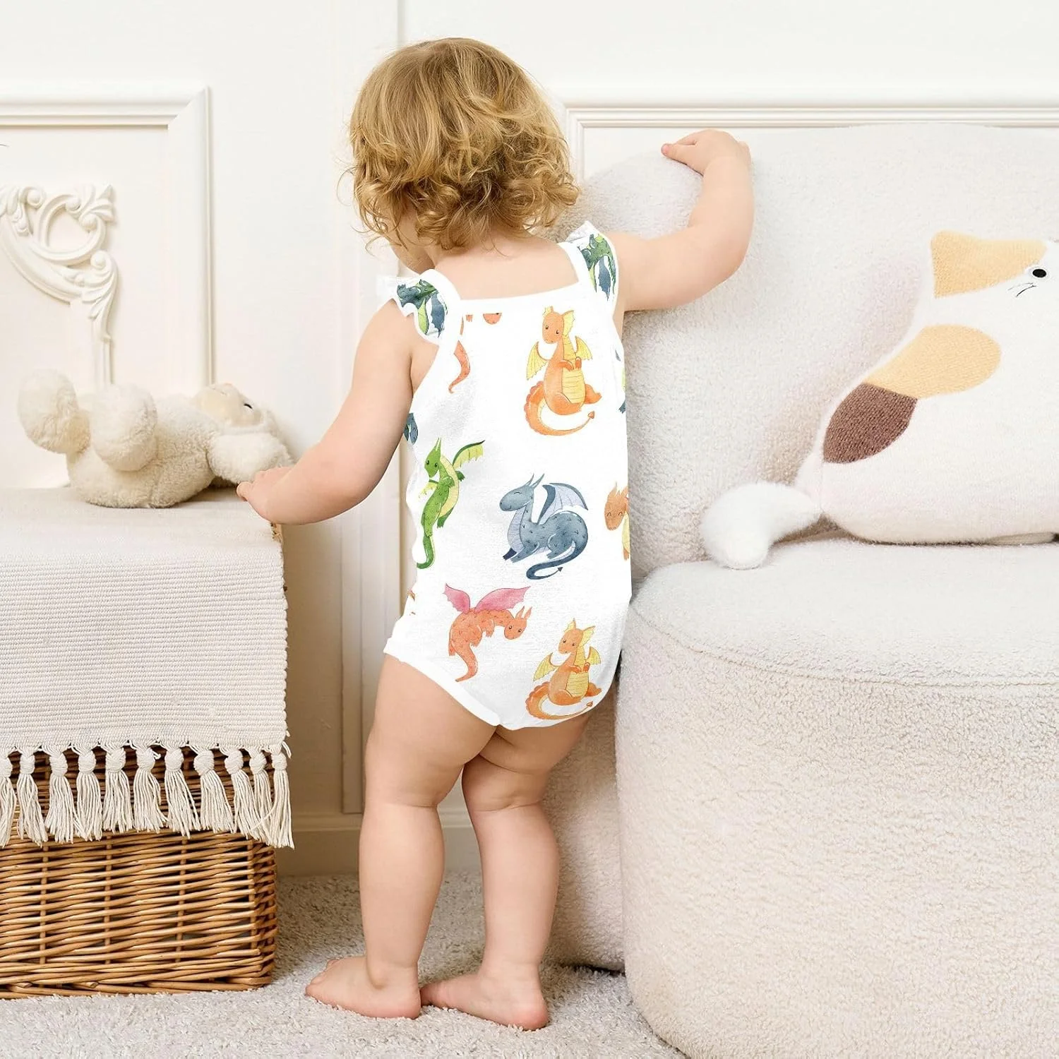 بادی نوزادی دخترانه vvfelixl طرح روباه صاف، لباس نوزادی پنبه ای بدون آستین مناسب 0-3 ماه بادی نوزادی دخترانه vvfelixl طرح روباه صاف، لباس نوزادی پنبه ای بدون آستین مناسب 0-3 ماه