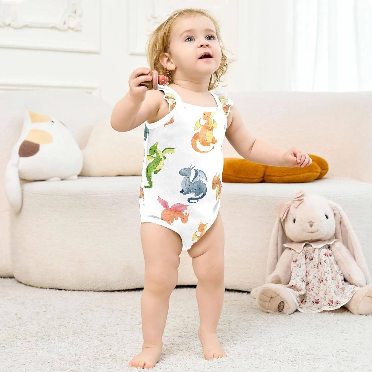 بادی نوزادی دخترانه vvfelixl طرح روباه صاف، لباس نوزادی پنبه ای بدون آستین مناسب 0-3 ماه بادی نوزادی دخترانه vvfelixl طرح روباه صاف، لباس نوزادی پنبه ای بدون آستین مناسب 0-3 ماه