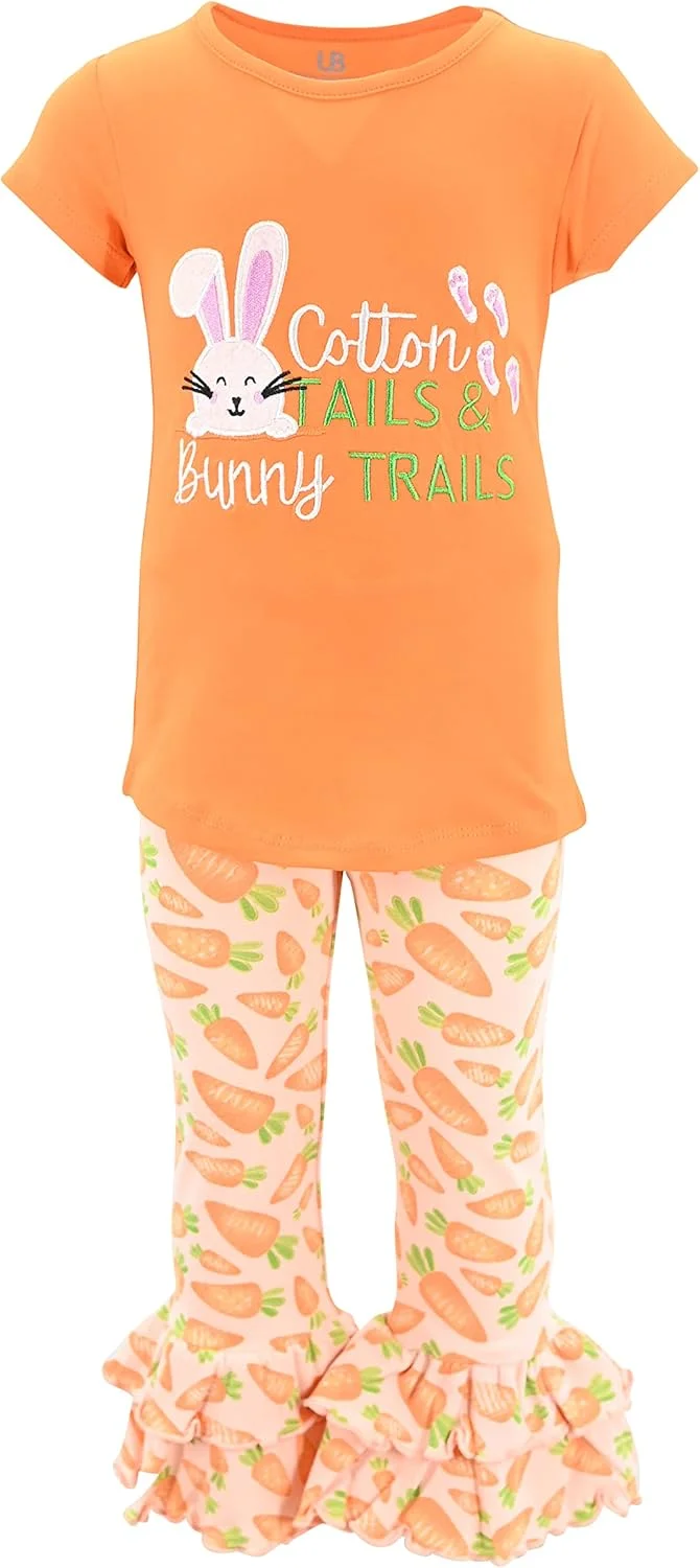 ست لباس دخترانه نوزادی پنبه ای یونیک بیبی با طرح خرگوش و دنباله های پنبه ای برای عید پاک ست لباس دخترانه نوزادی پنبه ای یونیک بیبی با طرح خرگوش و دنباله های پنبه ای برای عید پاک