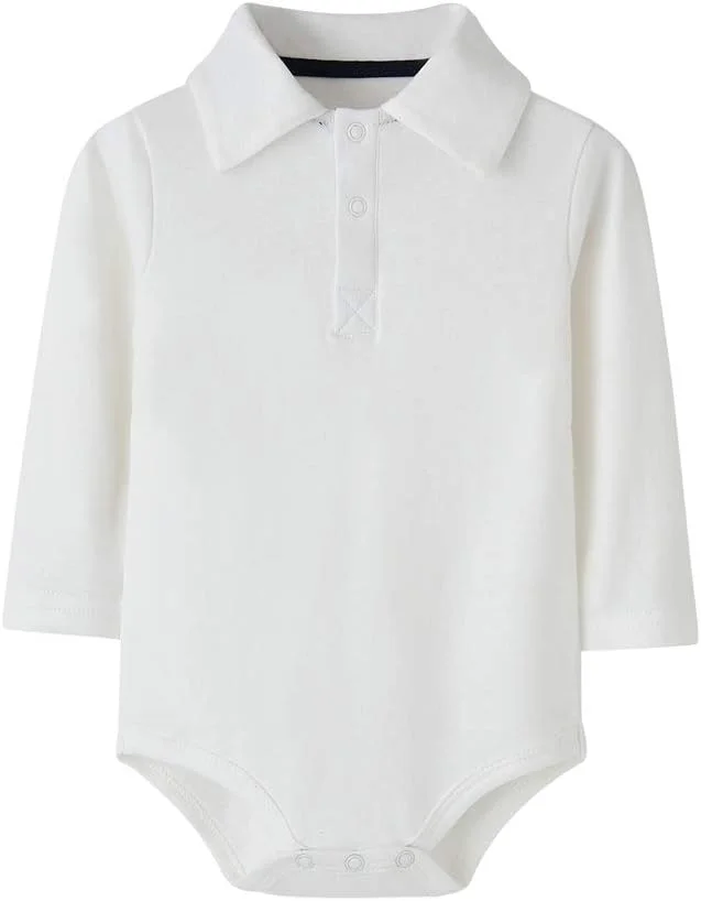 بادی پولوشرت آستین بلند نوزادی Teach Leanbh، پنبه ای، رنگ خالص، مناسب 3 تا 24 ماه بادی پولوشرت آستین بلند نوزادی Teach Leanbh، پنبه ای، رنگ خالص، مناسب 3 تا 24 ماه