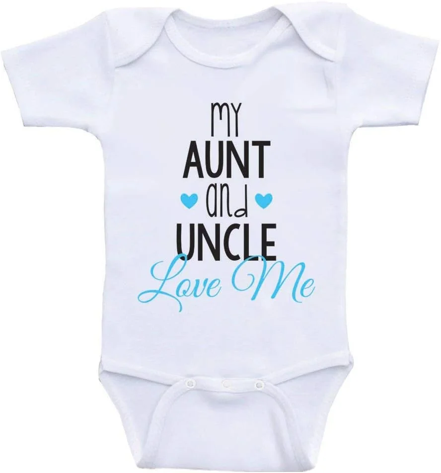 Snagminio لباس آستین کوتاه طرح "عمه و عمویم مرا دوست دارند" لباس نوزادی بادی رامپر نوزاد унисекс Snagminio لباس آستین کوتاه طرح "عمه و عمویم مرا دوست دارند" لباس نوزادی بادی رامپر نوزاد унисекс