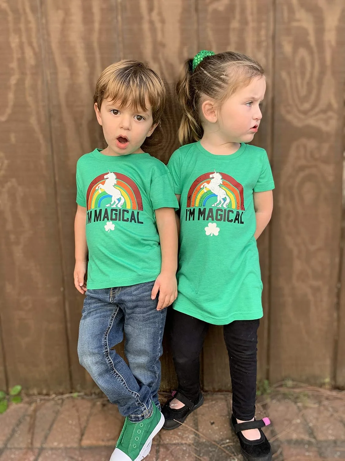 تی شرت، پیراهن، آستین سه ربع رگلان، رکابی و لباس یکسره بچه گانه، نوجوان و کودکانه روز سنت پاتریک طرح تک شاخ رنگین کمانی جادویی پسرانه/دخترانه