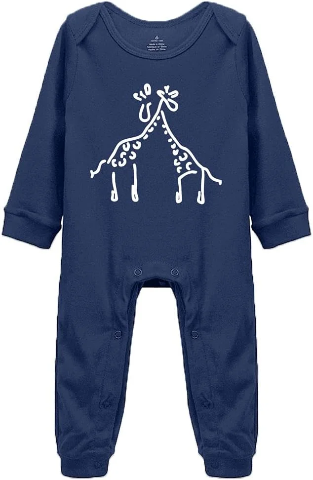 لباس سرهمی آستین بلند نوزادی طرح زرافه Snagminio، مناسب برای نوزادان دختر و پسر