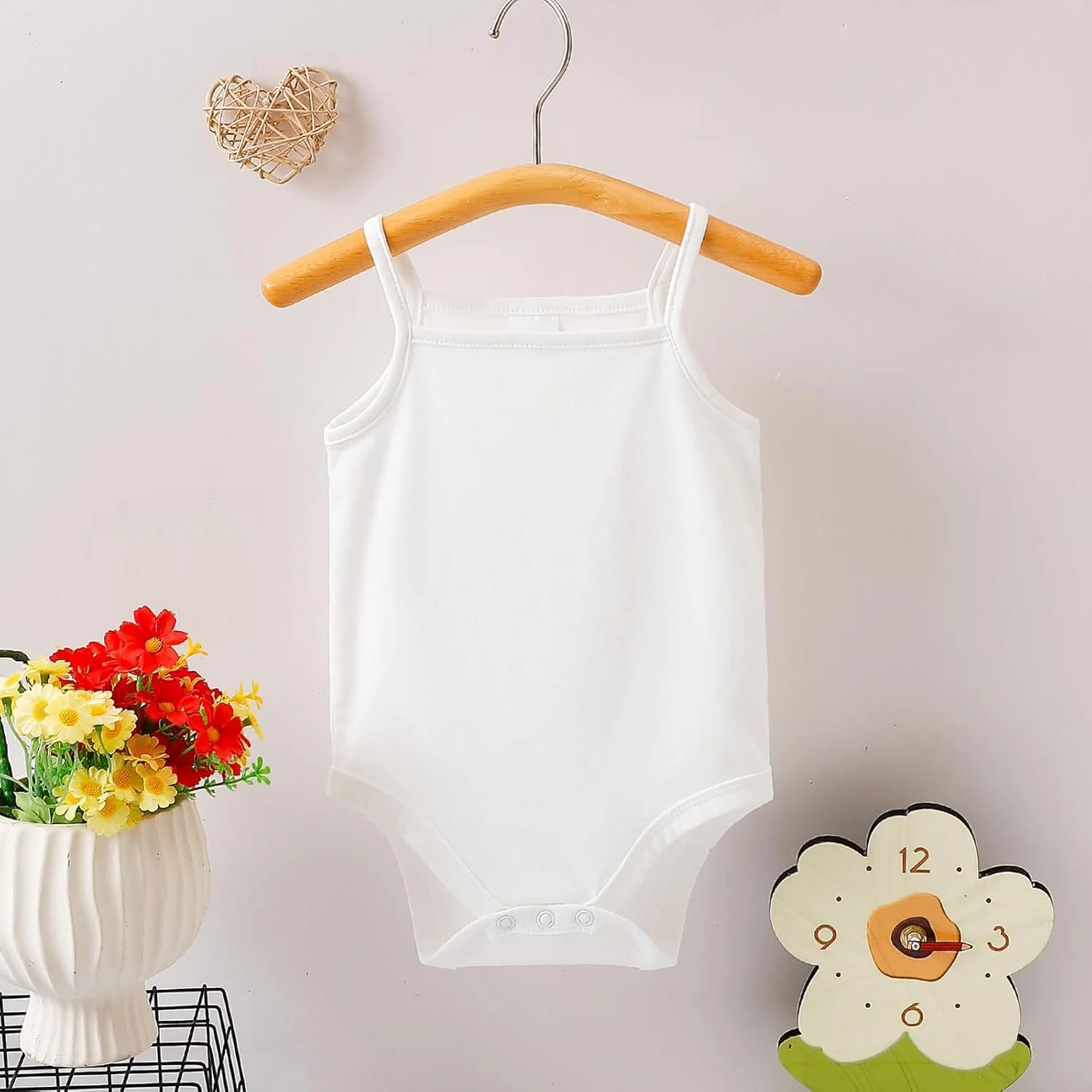 زیرپوش رکابی نوزادی دخترانه، لباس پنبه ای سفید، تاپ بندی نازک تابستانی زیرپوش رکابی نوزادی دخترانه، لباس پنبه ای سفید، تاپ بندی نازک تابستانی