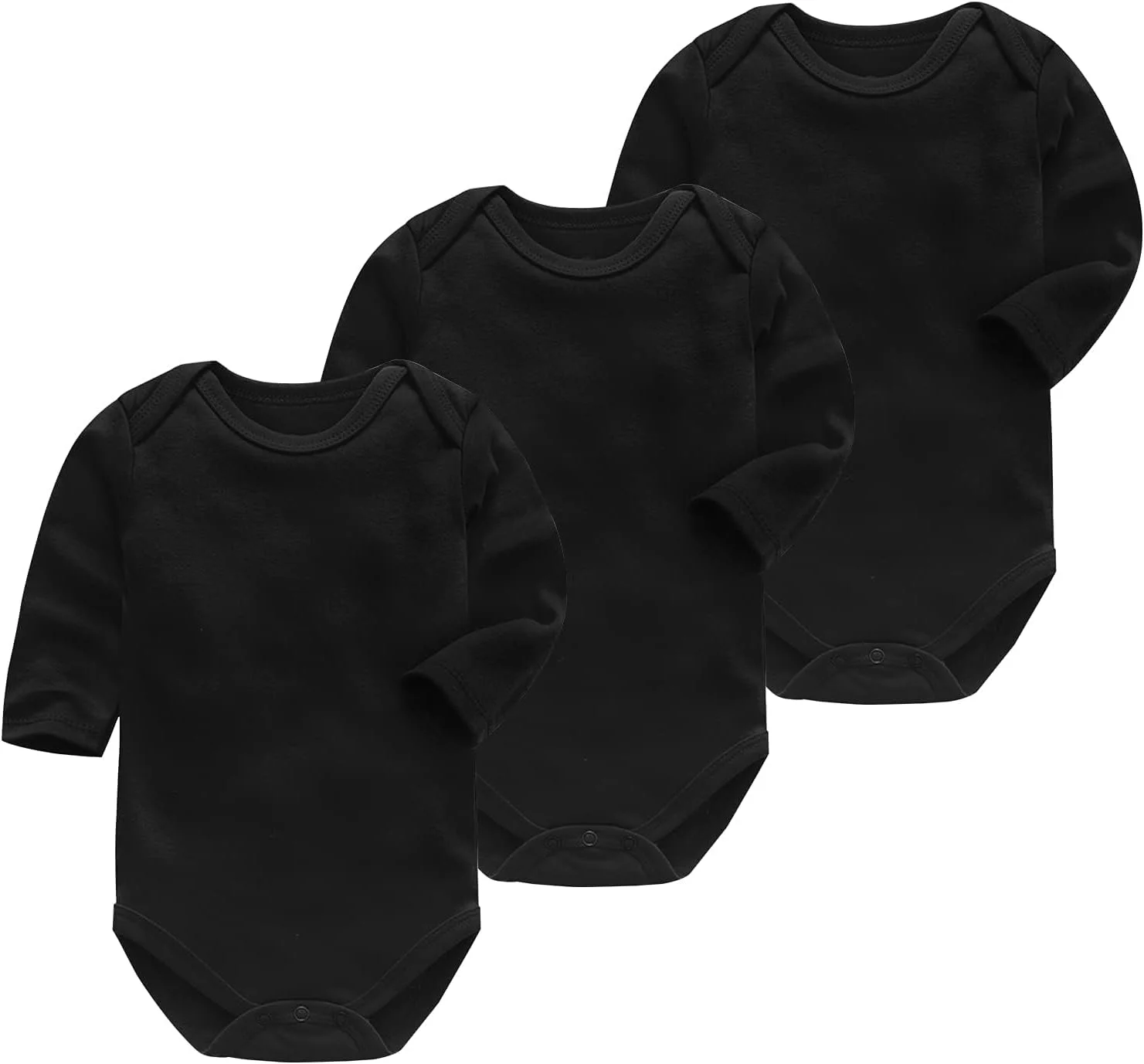 لباس زیر دکمه دار آستین بلند نوزادی OPAWO، جلیقه، لباس رشد نوزاد، لباس نوزادی پسرانه دخترانه، لباس نوزادی پنبه ارگانیک унисекс، بسته 3 عددی لباس زیر دکمه دار نوزادی برای 0-24 ماه