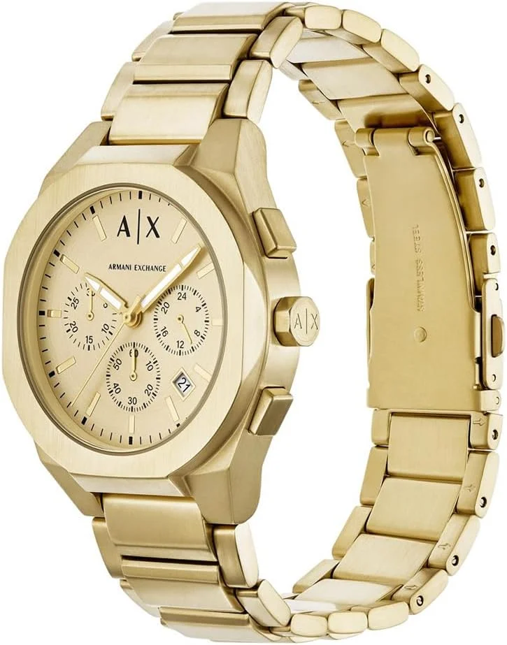 ست هدیه ساعت مچی مردانه و زنانه Armani Exchange A|X Sync Chronograph استیل ضد زنگ طلایی (مدل: AX7171SET) ست هدیه ساعت مچی مردانه و زنانه Armani Exchange A|X Sync Chronograph استیل ضد زنگ طلایی (مدل: AX7171SET)