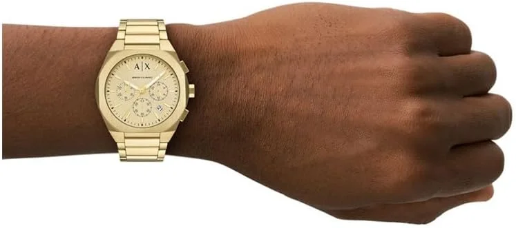 ست هدیه ساعت مچی مردانه و زنانه Armani Exchange A|X Sync Chronograph استیل ضد زنگ طلایی (مدل: AX7171SET) ست هدیه ساعت مچی مردانه و زنانه Armani Exchange A|X Sync Chronograph استیل ضد زنگ طلایی (مدل: AX7171SET)