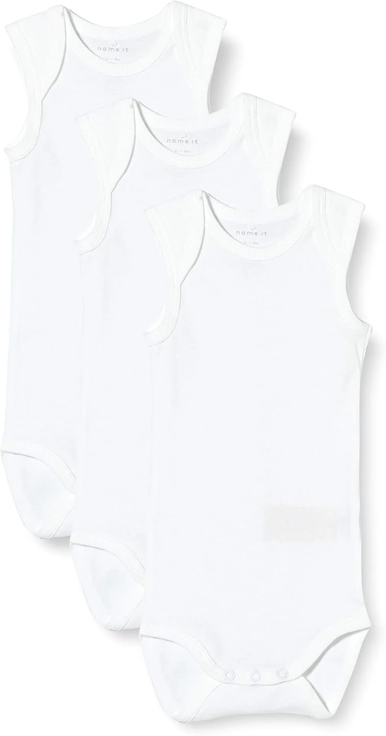 بادی نوزادی نیم آستین نِیم ایت مدل Nbnbody 3p Tank Solid White 2 Noos - سه عددی