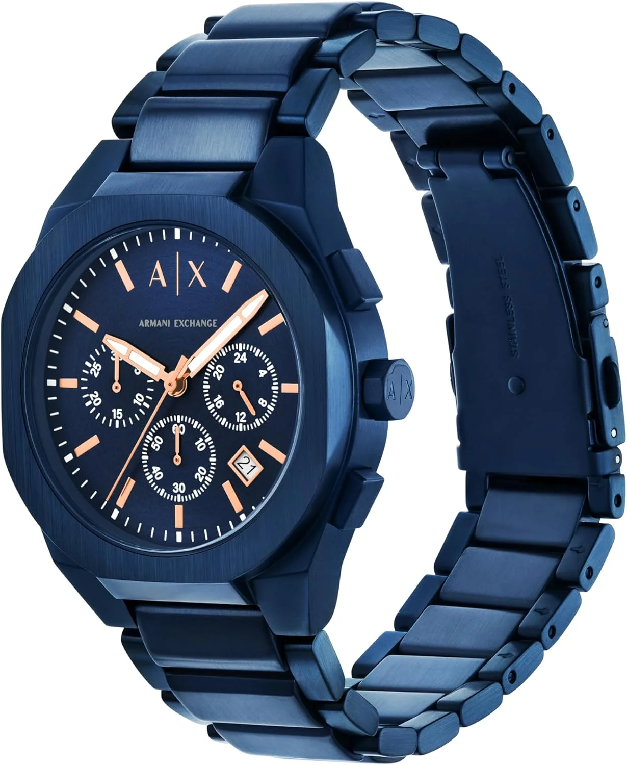 ساعت مچی مردانه آرمانی اکسچنج مدل Sync Chronograph آبی استیل (مدل: AX4189) ساعت مچی مردانه آرمانی اکسچنج مدل Sync Chronograph آبی استیل (مدل: AX4189)