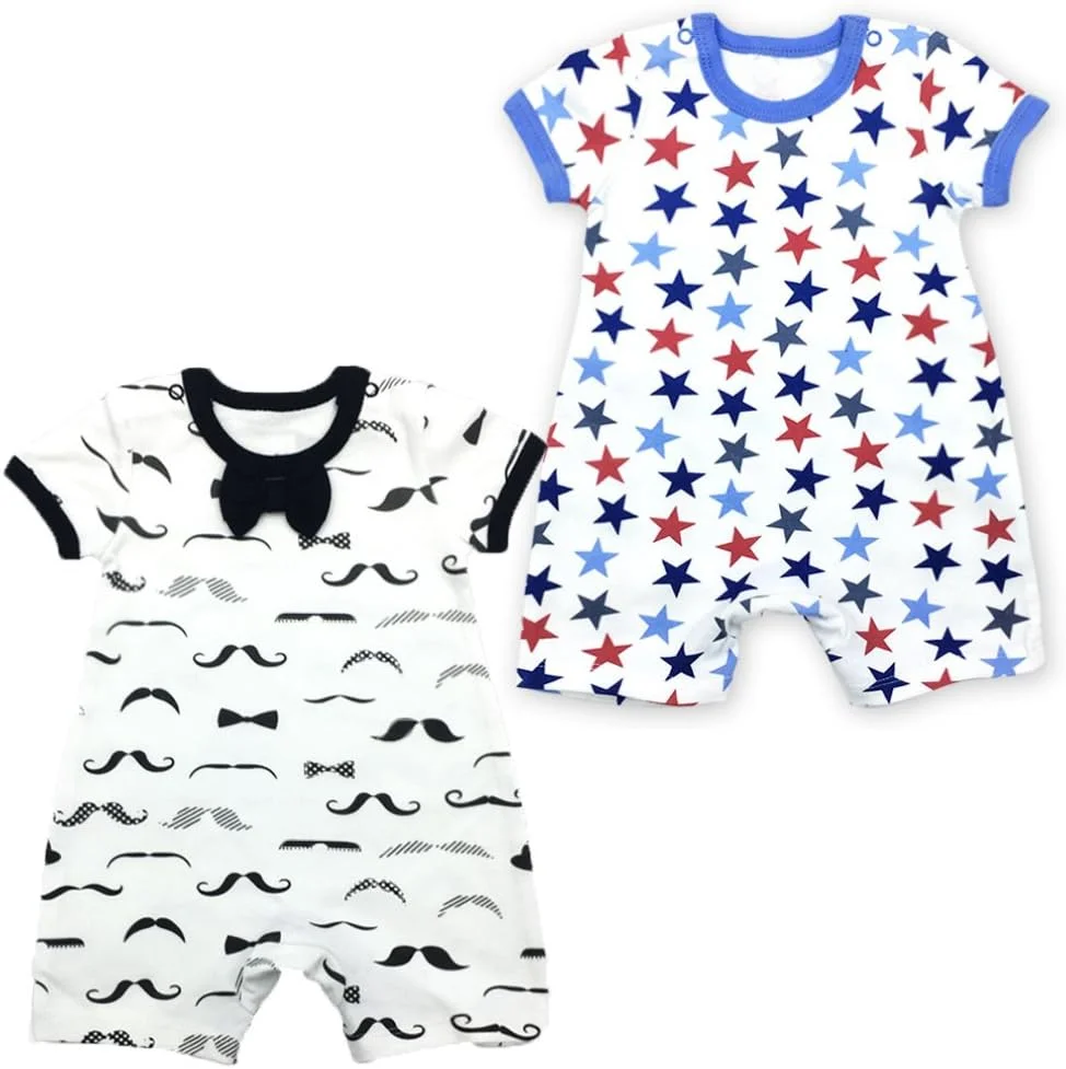 ست دو عددی لباس سرهمی نوزادی Monvecle، مناسب نوزادان و کودکان نوپا، طرح تابستانی، سفید/آبی، سایز 9-12 ماه ست دو عددی لباس سرهمی نوزادی Monvecle، مناسب نوزادان و کودکان نوپا، طرح تابستانی، سفید/آبی، سایز 9-12 ماه