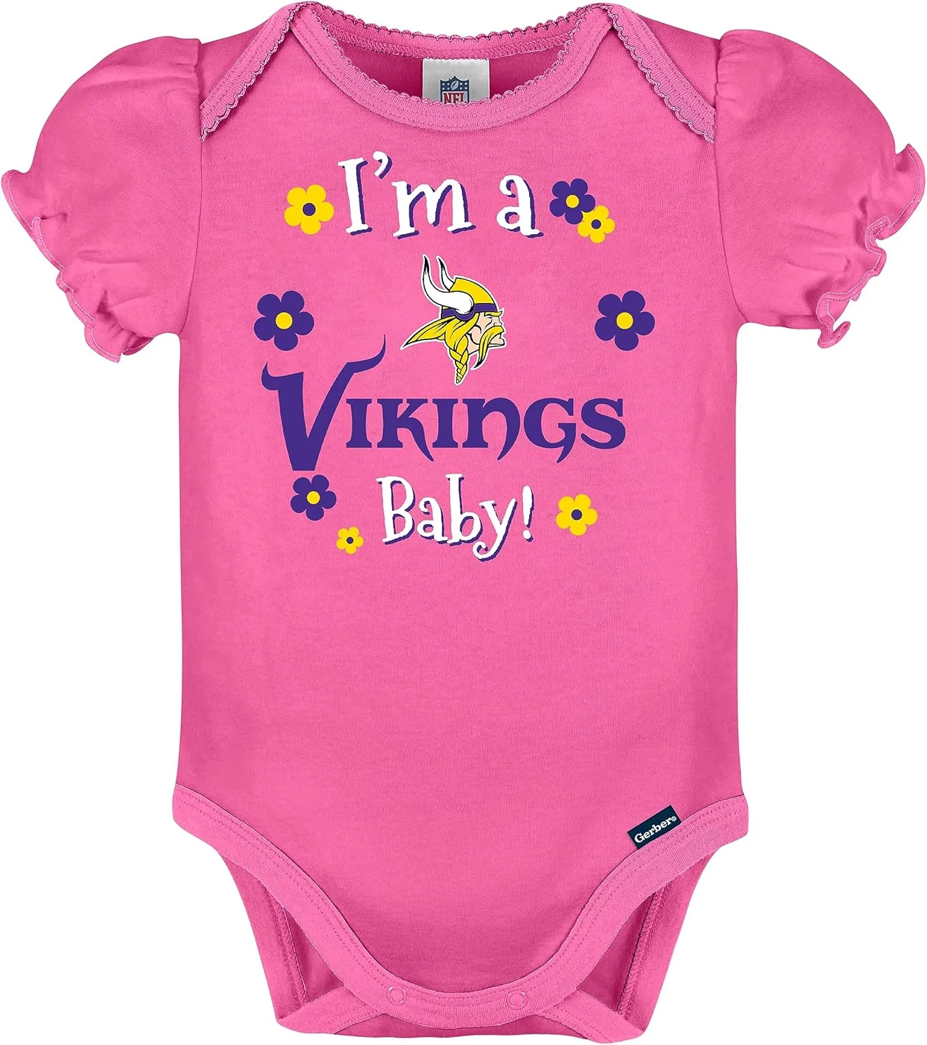 لباس زیر دکمه دار آستین کوتاه 3 عددی تیم NFL دخترانه Gerber Baby لباس زیر دکمه دار آستین کوتاه 3 عددی تیم NFL دخترانه Gerber Baby