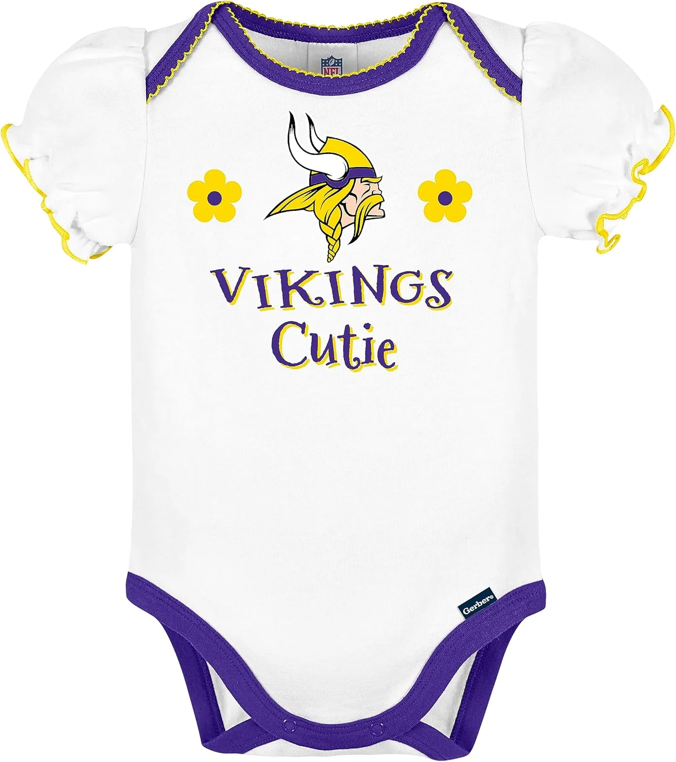 لباس زیر دکمه دار آستین کوتاه 3 عددی تیم NFL دخترانه Gerber Baby لباس زیر دکمه دار آستین کوتاه 3 عددی تیم NFL دخترانه Gerber Baby