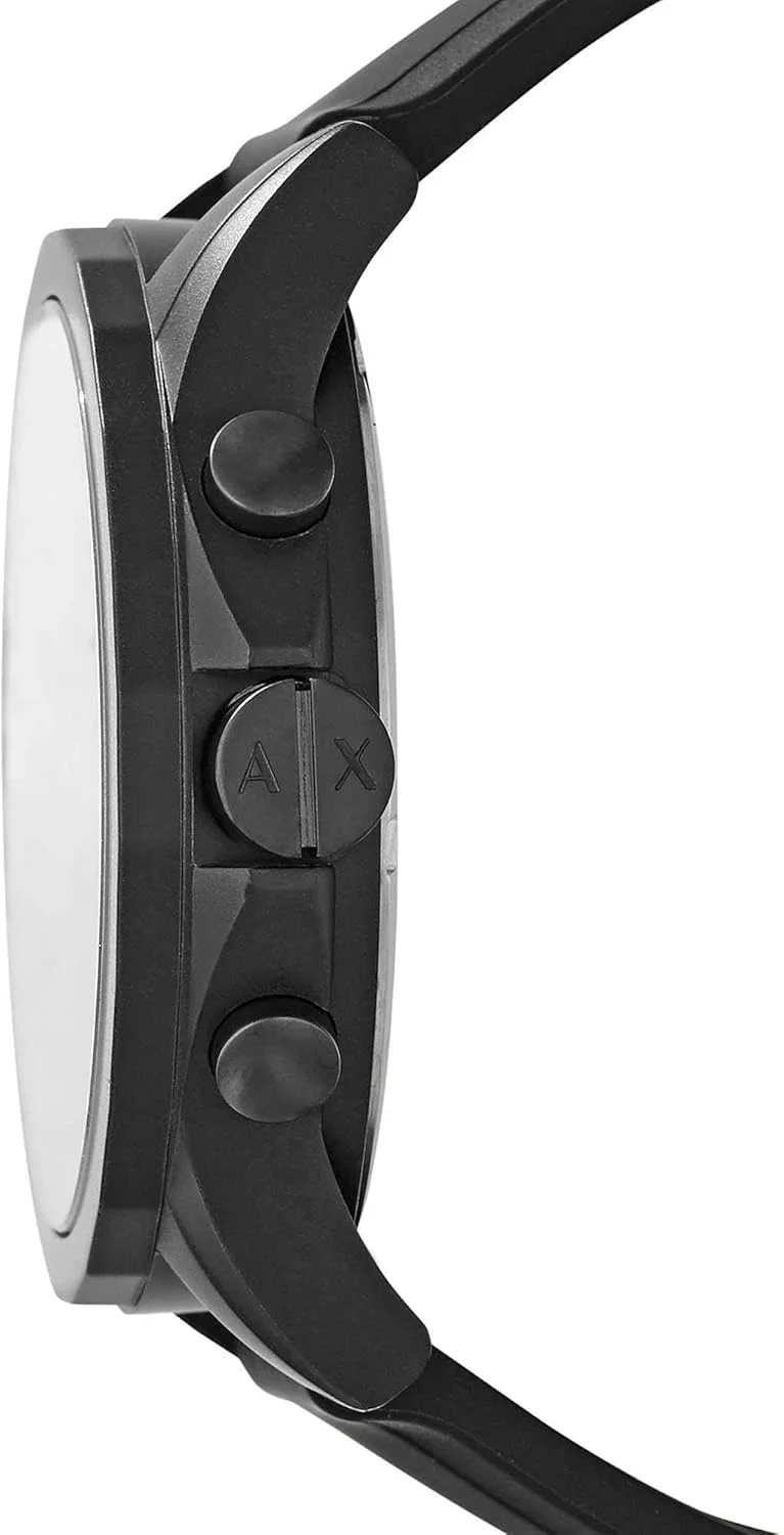 ساعت مچی مردانه آنالوگ آرمانی اکسچنج مدل Outer Banks با صفحه مشکی و بند سیلیکونی - AX1343