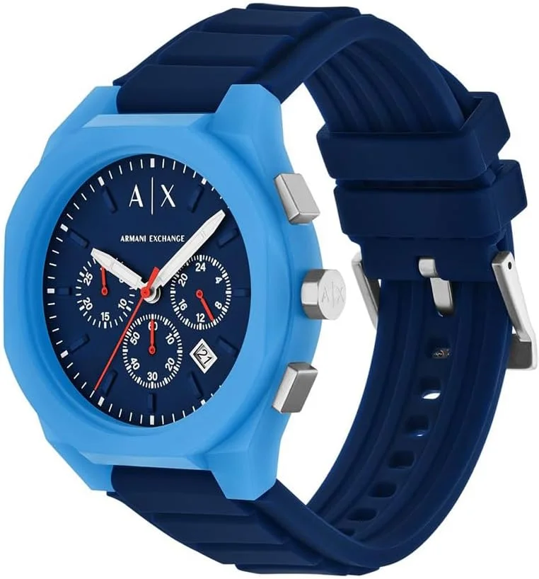 ساعت مچی مردانه آرمانی اکسچنج مدل Sync Chronograph با بند سیلیکونی آبی (مدل: AX4170) ساعت مچی مردانه آرمانی اکسچنج مدل Sync Chronograph با بند سیلیکونی آبی (مدل: AX4170)