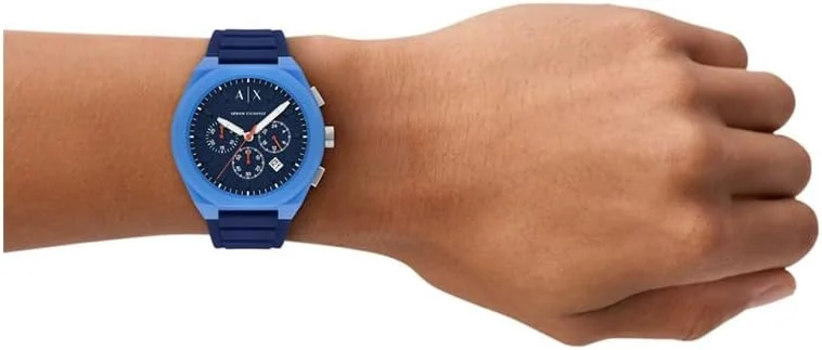 ساعت مچی مردانه آرمانی اکسچنج مدل Sync Chronograph با بند سیلیکونی آبی (مدل: AX4170) ساعت مچی مردانه آرمانی اکسچنج مدل Sync Chronograph با بند سیلیکونی آبی (مدل: AX4170)