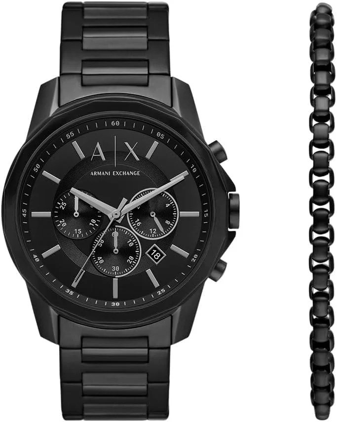 ساعت مچی مردانه کرنوگراف کوارتز ARMANI EXCHANGE AX7153SET، قطر قاب 44 میلی متر، مشکی