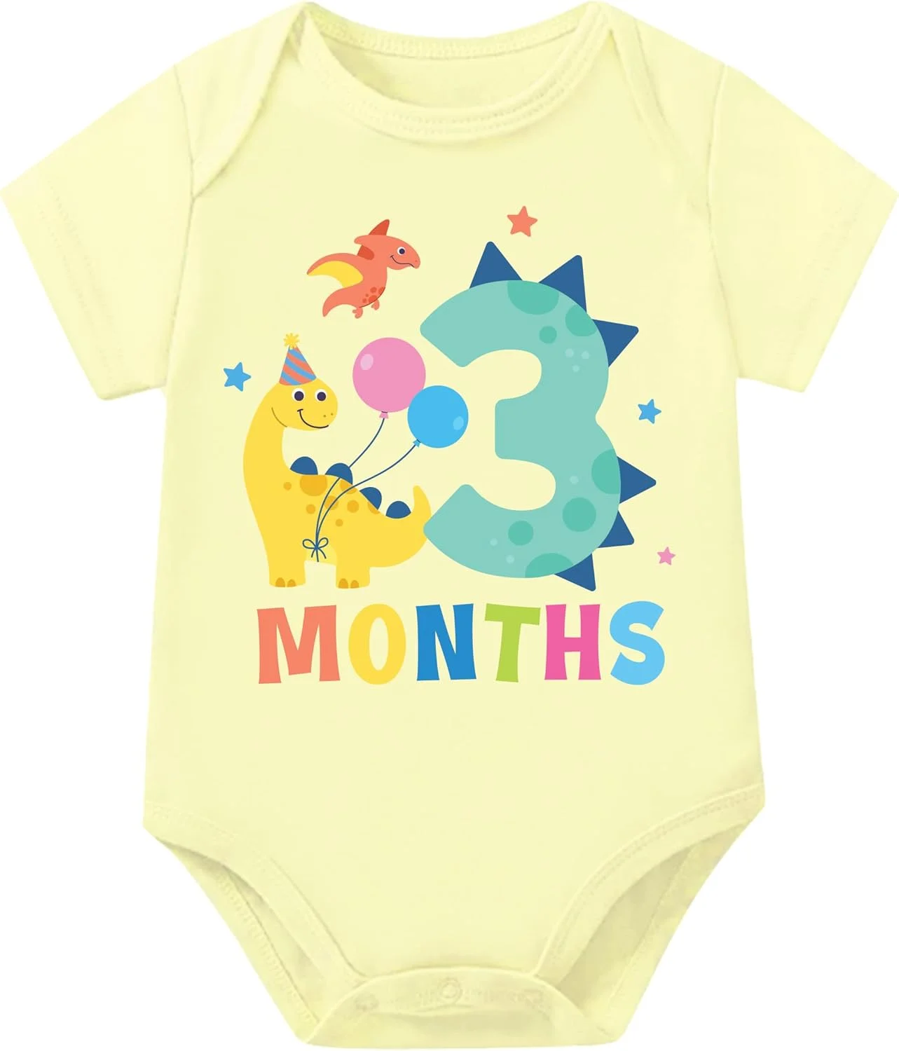 لباس سرهمی نوزادی پنبه ای طرح ماهگرد سه ماهگی Lillypupp، مناسب برای عکس برداری