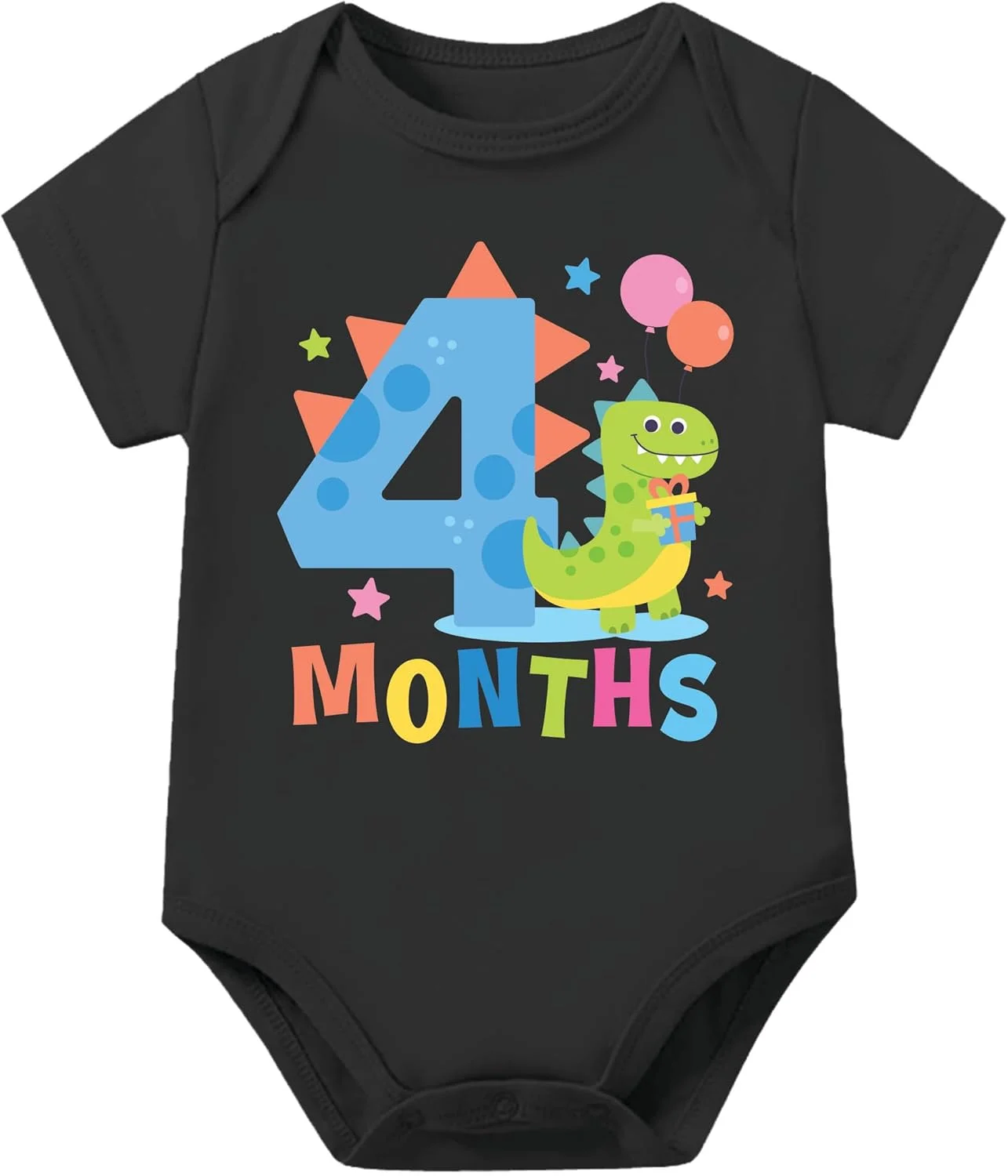 رامپر نوزادی طرح دایناسور Lillypupp مناسب جشن چهار ماهگی، پنبه ای، آستین کوتاه، لباس یکسره نوزاد، مناسب عکاسی