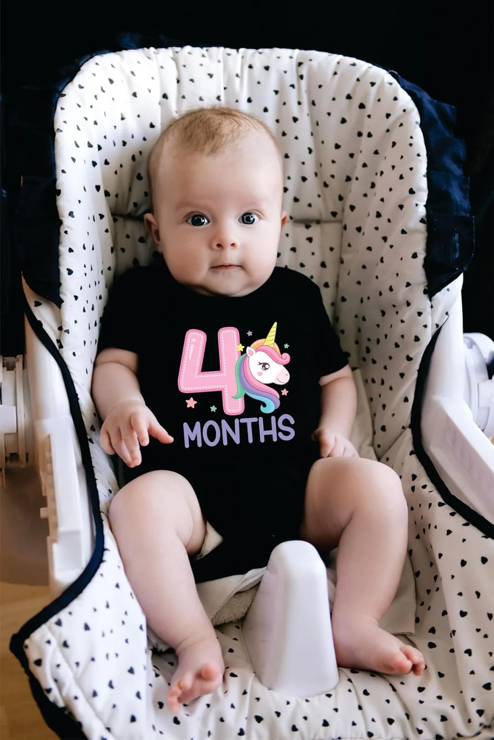 رامپر نوزادی پنبه ای طرح ماهانه لیلی پاپ، مناسب جشن چهار ماهگی، لباس یکسره نوزاد، لباس پسرانه و دخترانه 4 ماهه برای عکاسی