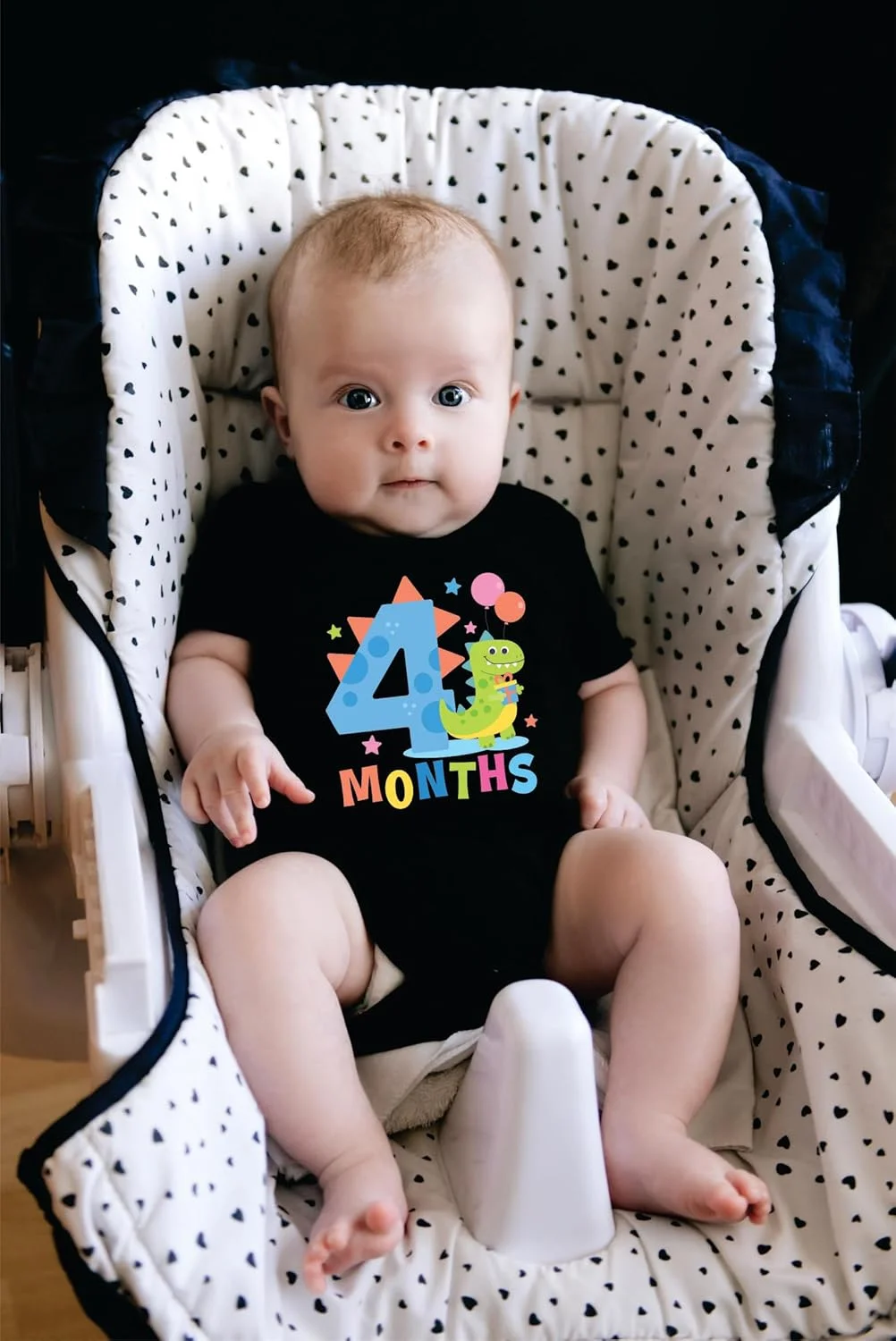 رامپر نوزادی طرح دایناسور Lillypupp مناسب جشن چهار ماهگی، پنبه ای، آستین کوتاه، لباس یکسره نوزاد، مناسب عکاسی