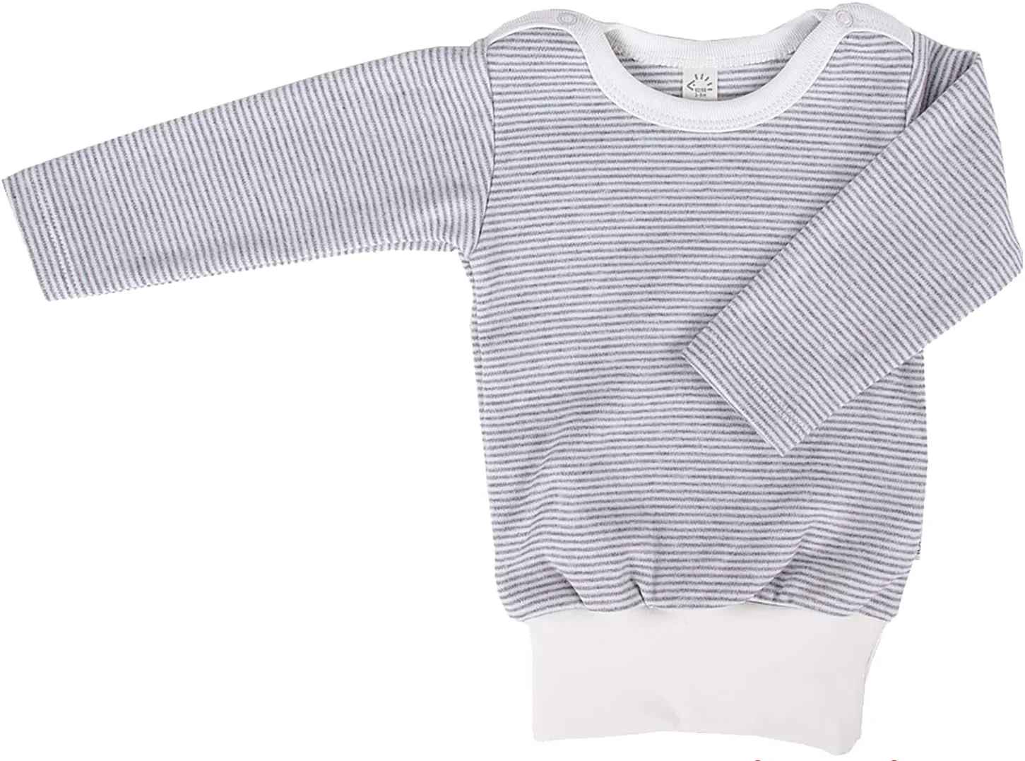 بلوز آستین بلند نوزادی iobio مناسب پوشک باز، ساخته شده از پنبه ارگانیک با گواهینامه kbA و دارای کش بافت در قسمت شکم