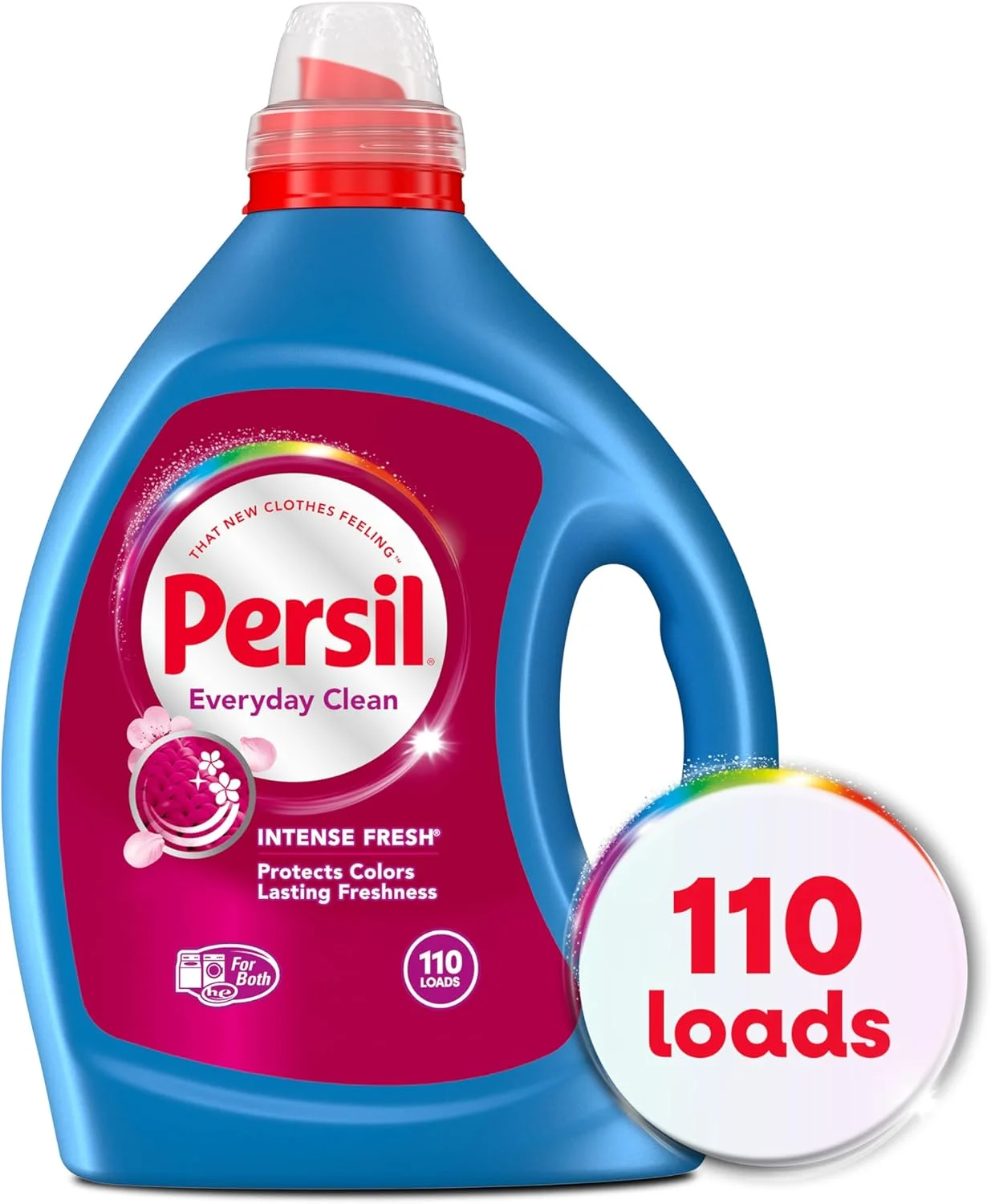 مایع لباسشویی پرسیل با رایحه Intense Fresh، تمیز کننده روزانه، با راندمان بالا (HE)، از بین برنده قوی لکه ها، 2 برابر غلیظ شده، 2440 میلی لیتر، 110 بار شستشو