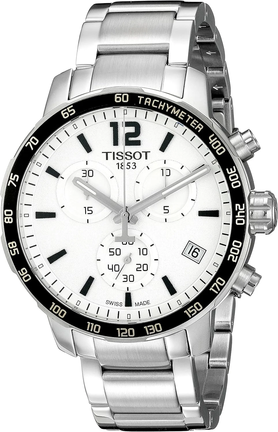 ساعت مچی مردانه تیسوت T0954171103700 Quickster، صفحه نقره ای با بند استیل ضد زنگ