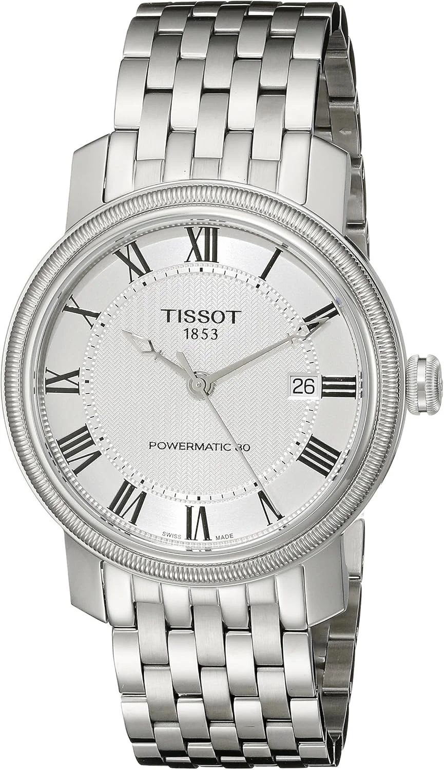 Tissot Men's T0974071103300 Bridgeport Analog Display Swiss Automatic Silver Watch, Silver
