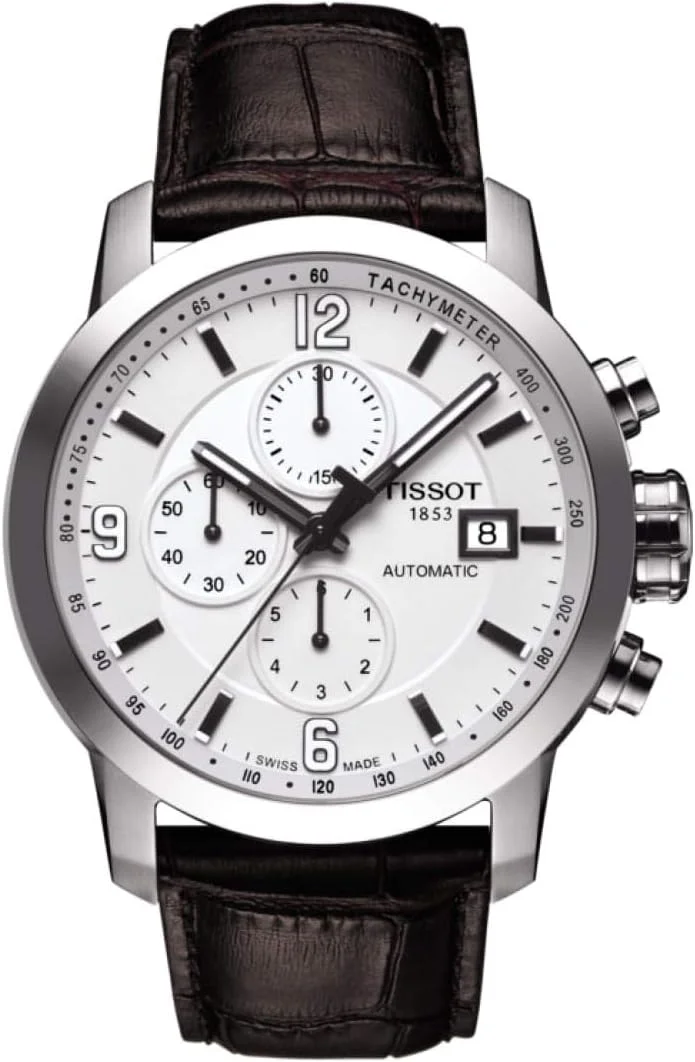 تیسوت Tissot T-Sport VR CHINA 200 کرنوگراف صفحه سفید بند چرمی قهوه ای مردانه T0554271601700، بند