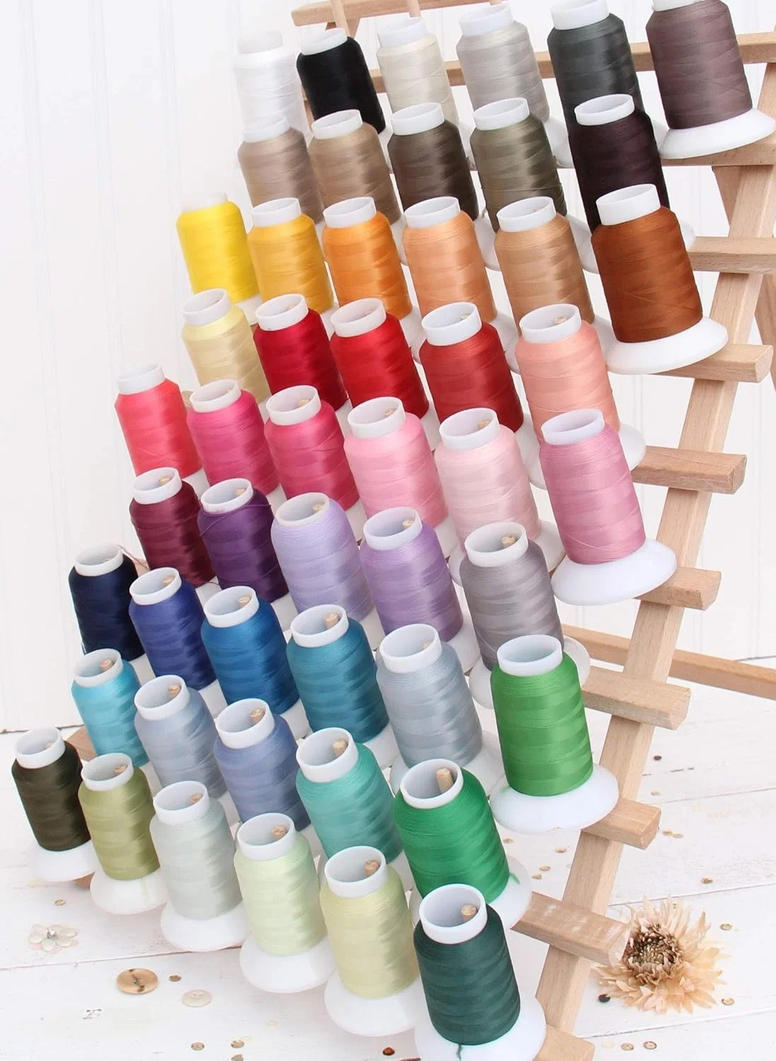 نخ سردوز کشی پشمی Threadart - کلاف های 1000 متری - نخ نایلونی برای لباس شنا، لباس زیر، بافتنی - هلویی - رنگ 9198