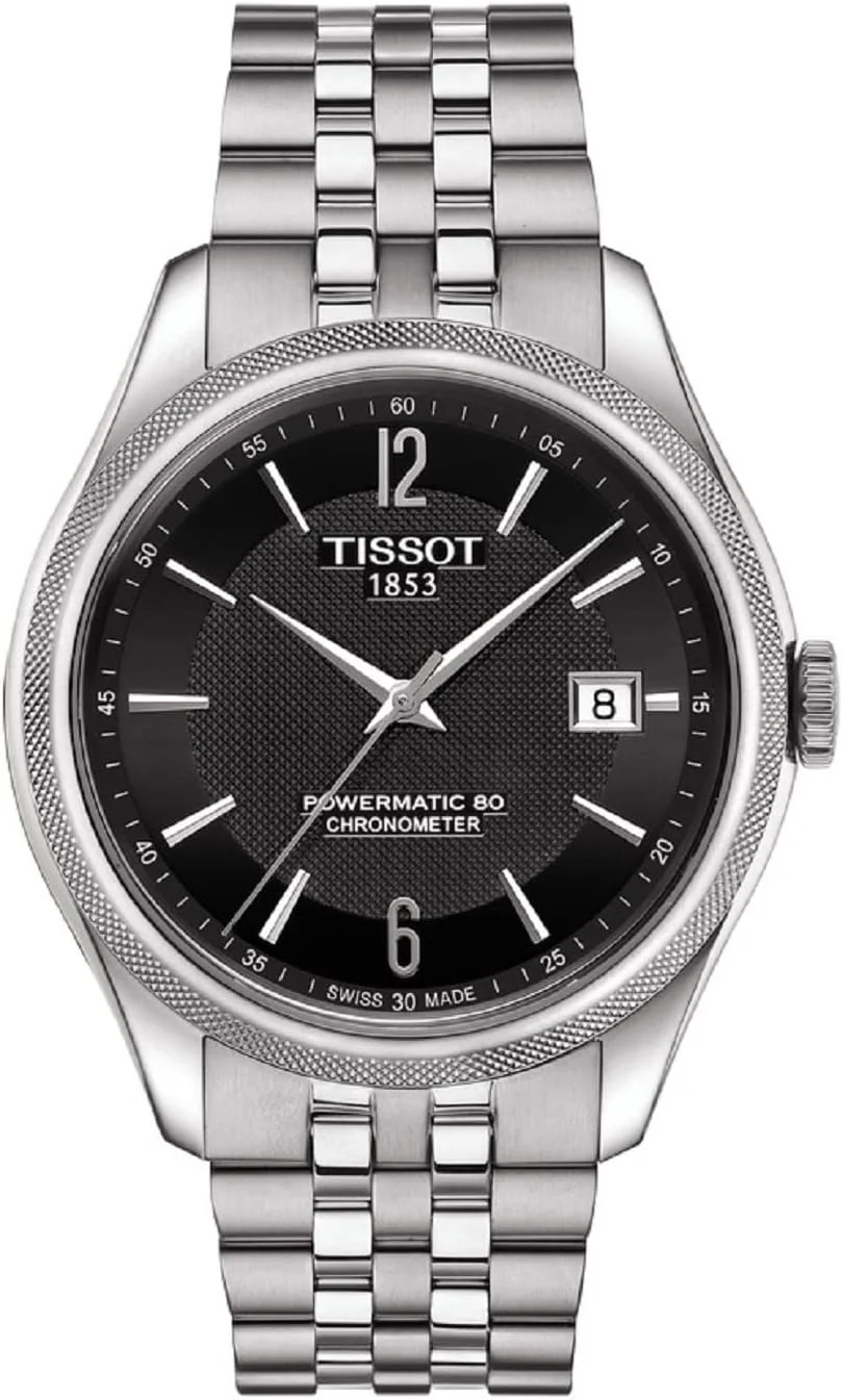 ساعت مردانه تیسوت مدل Ballard automatic COSC power Matic 80 با صفحه مشکی و بند استیل T1084081105700